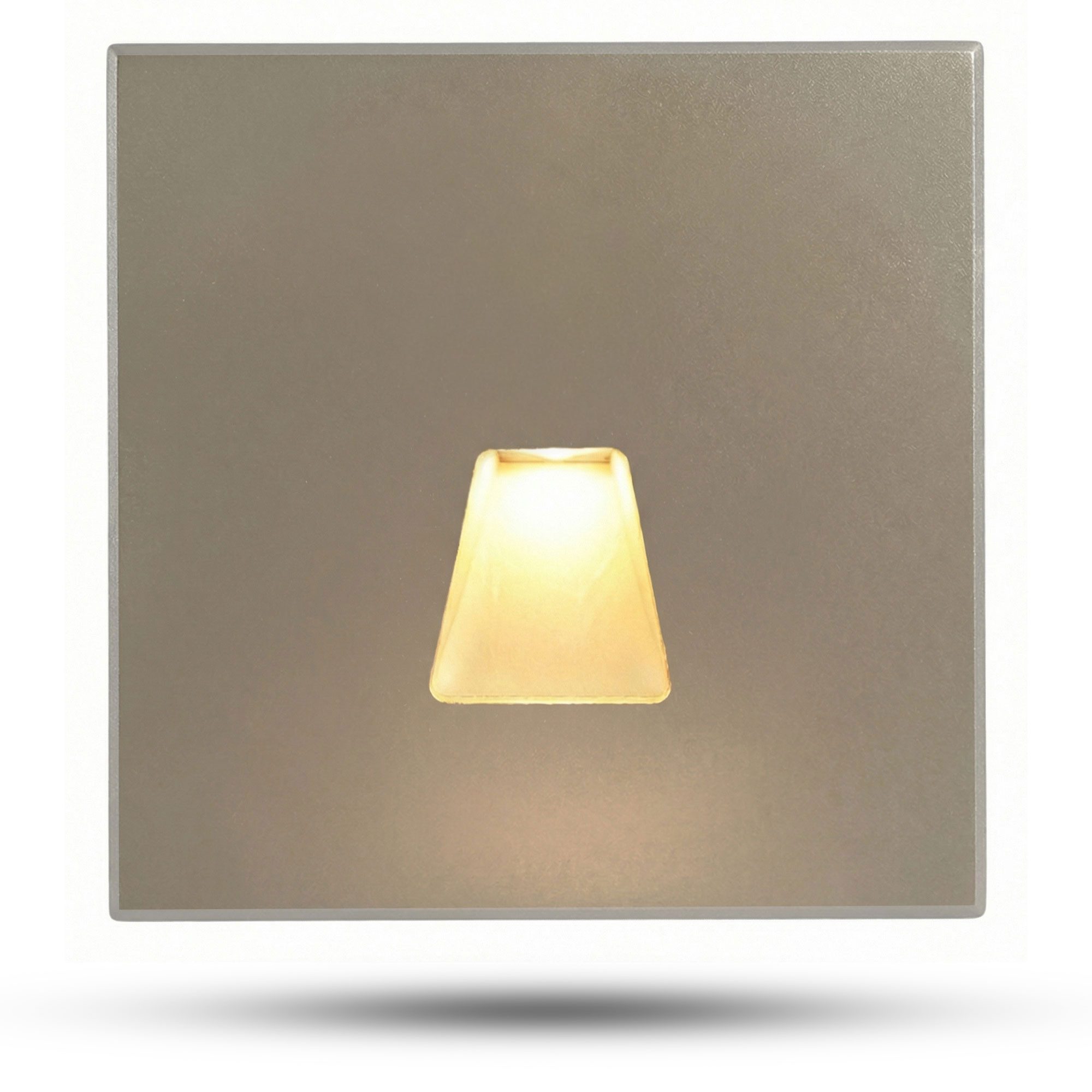 Maxkomfort LED Einbauleuchte - Treppenbeleuchtung Modular mit/ohne Bewegungsmelder - Stufenlicht, ohne Bewegungsmelder, LED fest integriert, 3 Lichtfarben einstellbar - Wandeinbauleuchte Treppe Innen Rund/Eckig