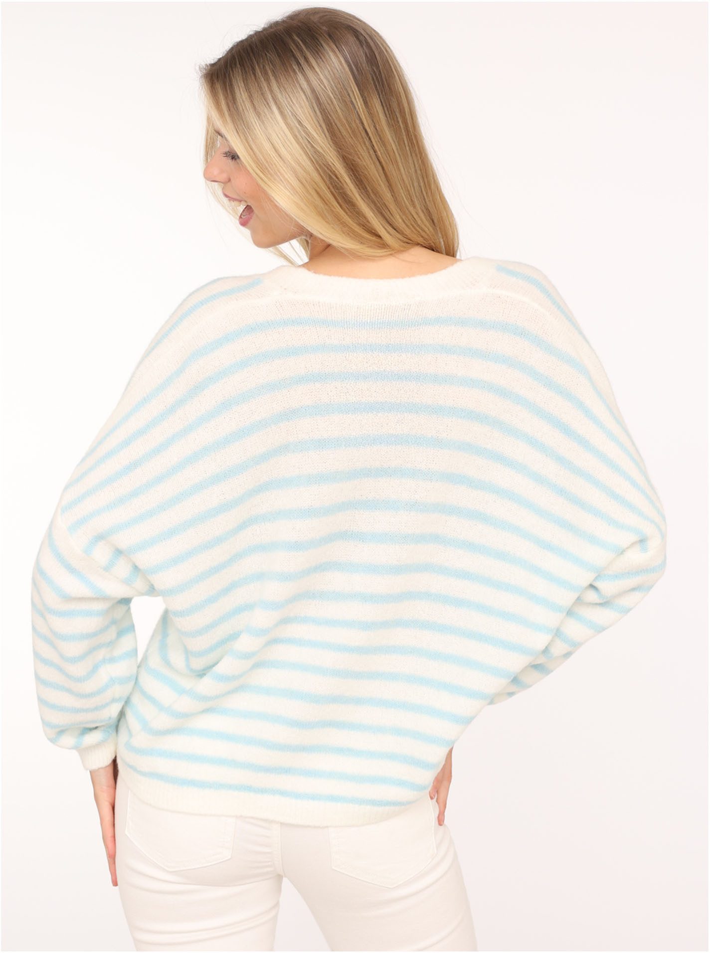 Zwillingsherz Strickjacke "Streifen" One Size, Loose-Fit, günstig online kaufen