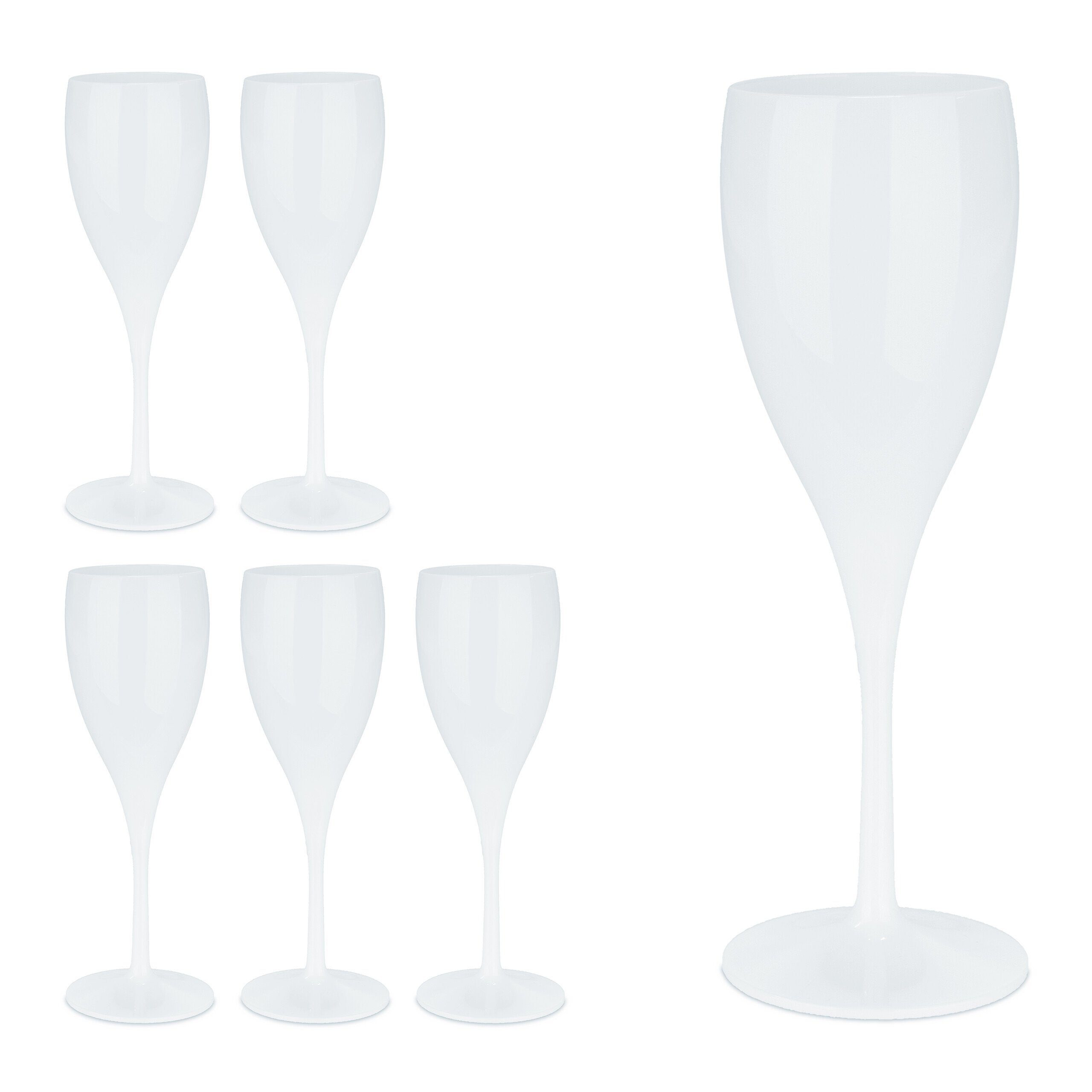 relaxdays Sektglas Бокалы для шампанского Kunststoff 6er Set, Kunststoff