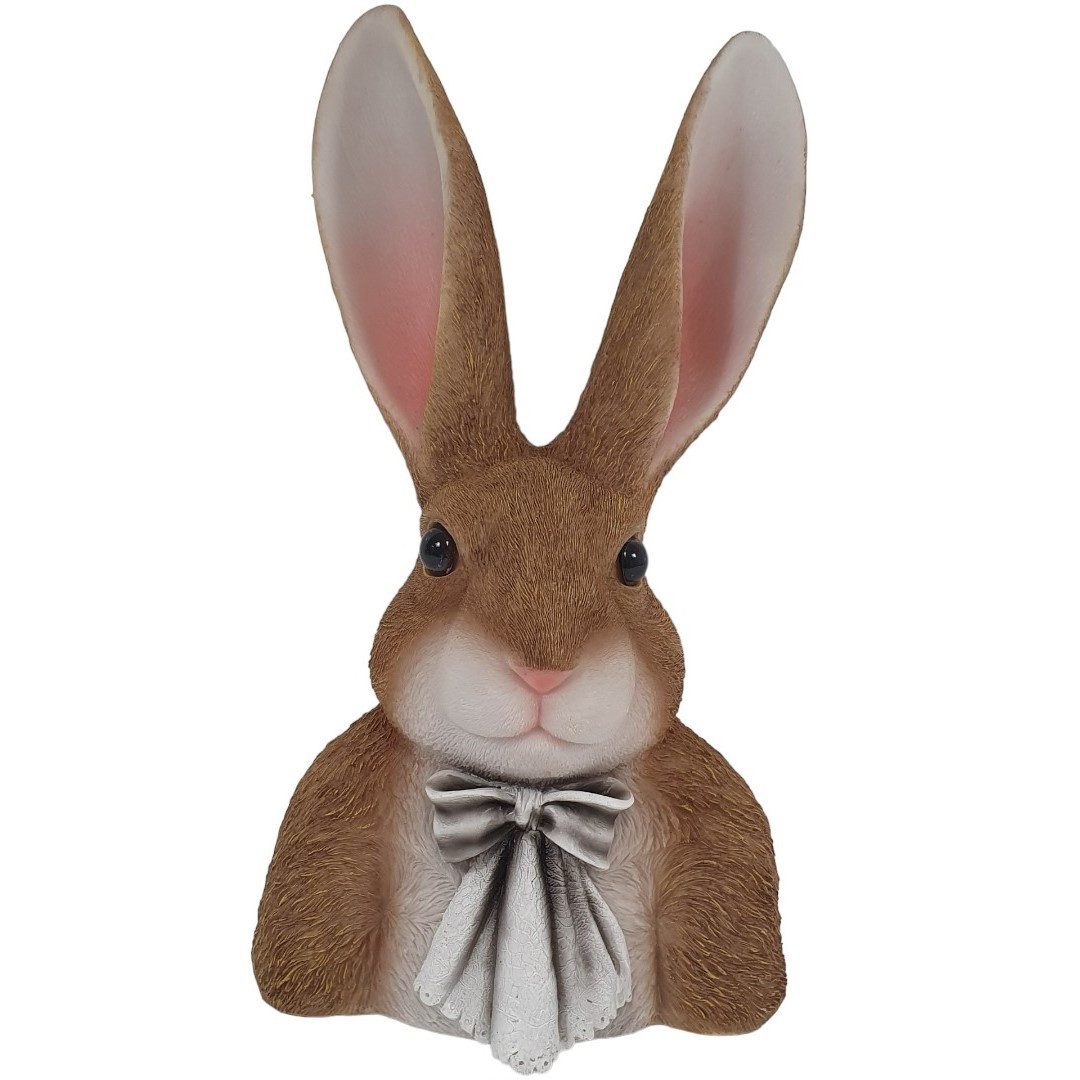Figurendiscounter Osterhase Dekofigur Hasenkopf 34,5 x 20 x 15 cm braun weiß
