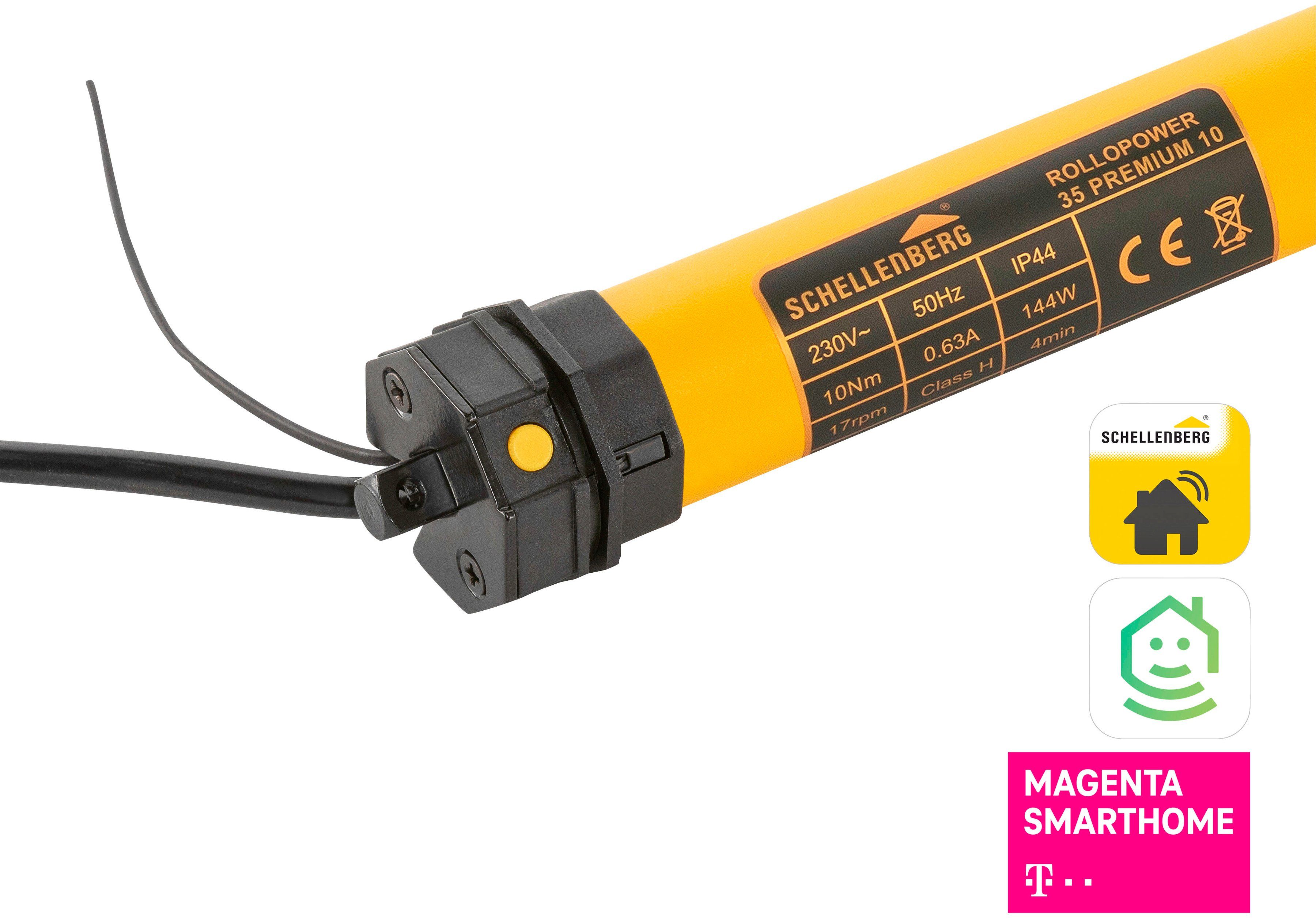 SCHELLENBERG Rollladenmotor Premium, Rohrmotor mit Funk Endlageneinstellung, geeignet für 40 mm Rollladenwellen, Mini, 10 Nm, Zugkraft 25 kg