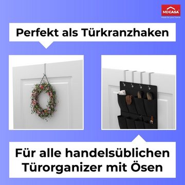 MDCASA Türhaken Türhaken bis 3,5 cm Türblattstärke, ohne Falz, Innentüren, Zimmertüren, (Set, 4 Stück), hochwertiger Edelstahl