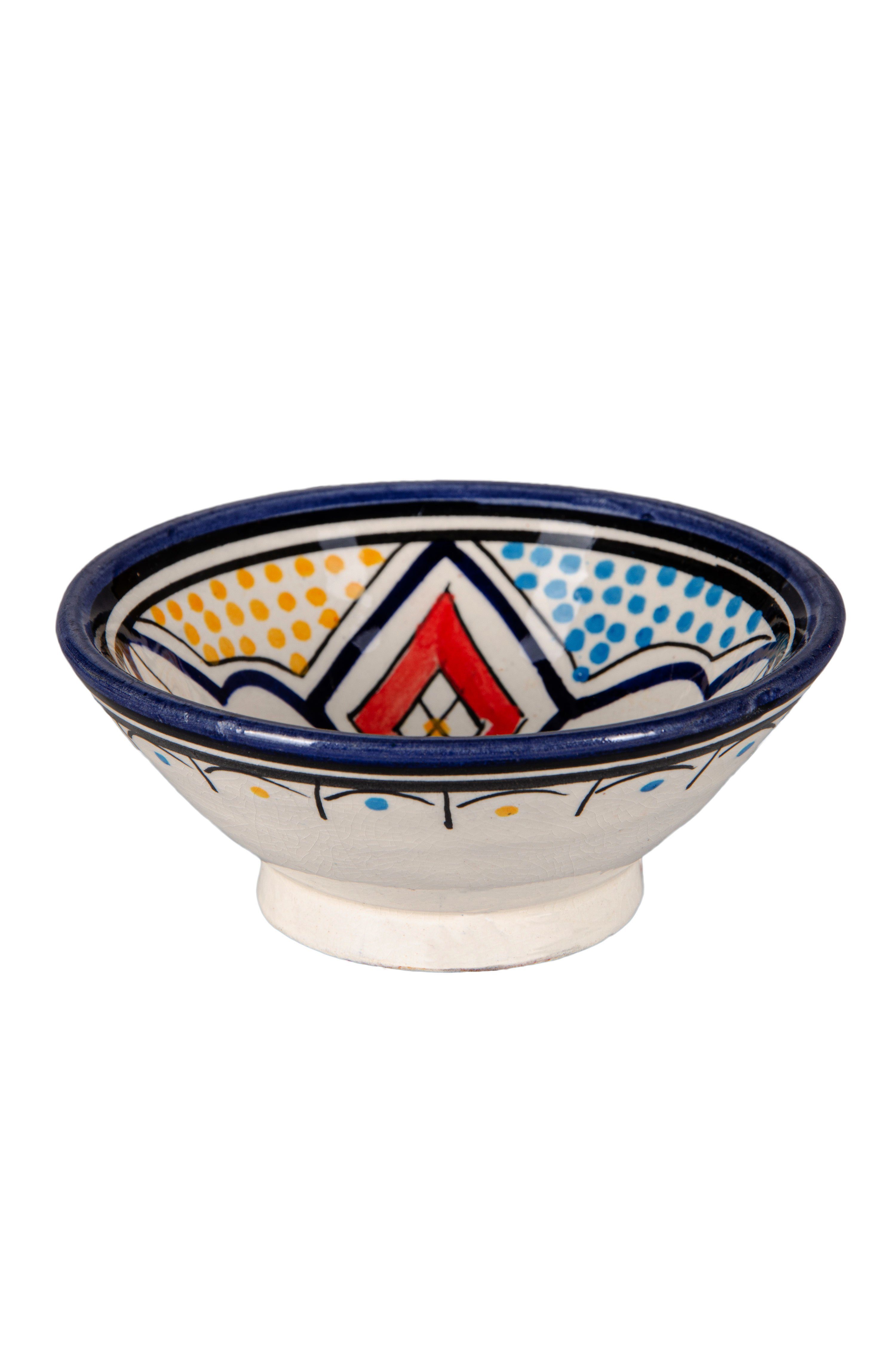 Marrakesch Orient & Mediterran Interior Dipschale Marokkanische Keramikschale Dawud edel aus Keramik in Mehrfarbig 13 cm, Keramik, (1-tlg), Handarbeit