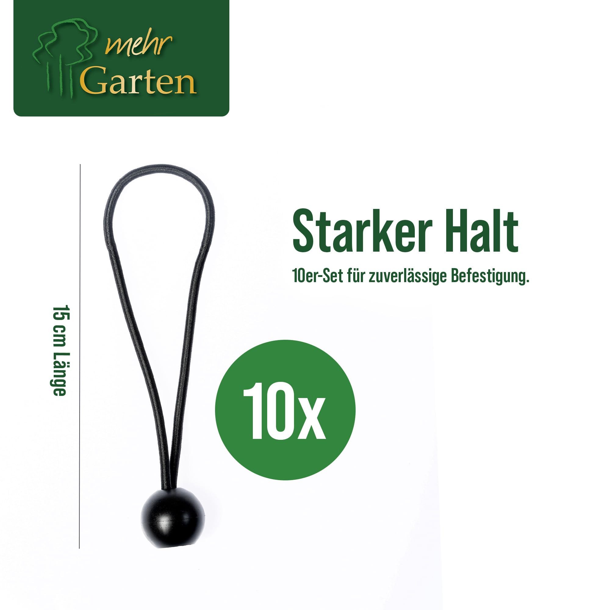 mehr Garten Montagezubehör Mehr Garten Multifunktionale Spanngummis mit Kugel, 10er Set (Set, 10er Set mit Kugel, vielseitig einsetzbar und robust), 10er Set, vielseitig einsetzbar, robust und flexibel