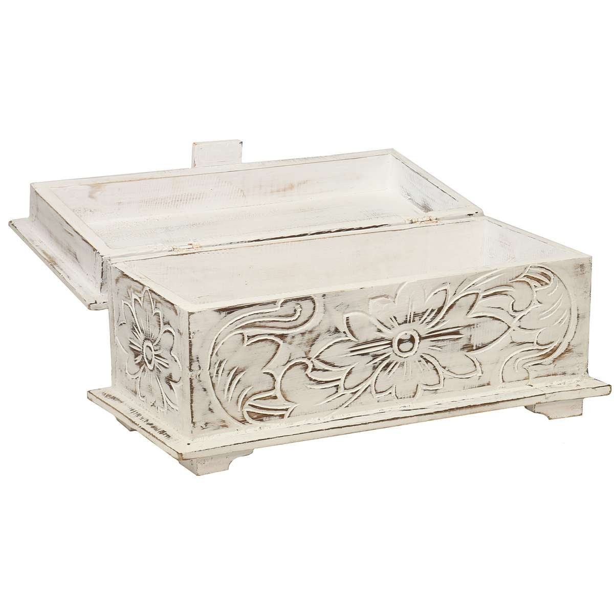 Oriental Galerie Truhe Weiße Truhe Blumen Klein 40 cm günstig online kaufen