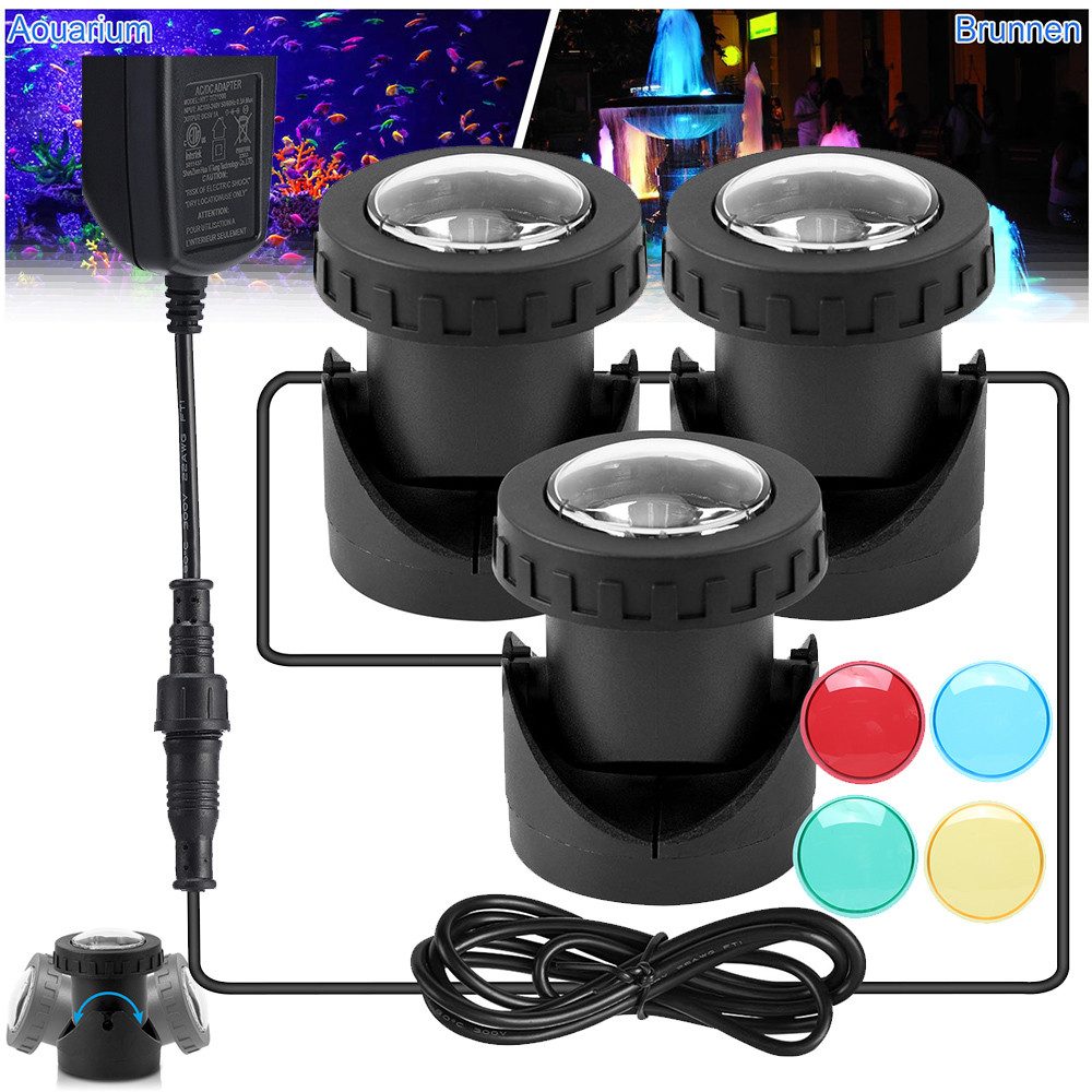 Jibenhome Gartenstrahler RGB Teichbeleuchtung, Unterwasser Teichlicht günstig online kaufen