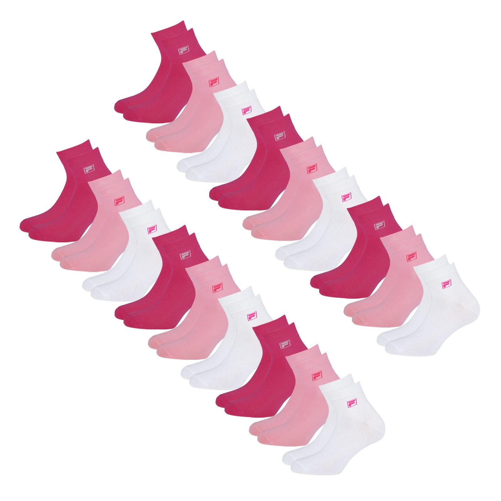 Fila Sportsocken pink 806 Piquebund elastischem Quarter panther (18-Paar) mit Socken
