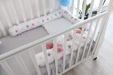 Bettrolle Babybett Nestchen Schlange, Wickeltischumrandung BiG Stars rosa, Babymajawelt, Lagerungshilfe im Schlaf, Sitzen, Liegen oder Entspannen. Made in EU