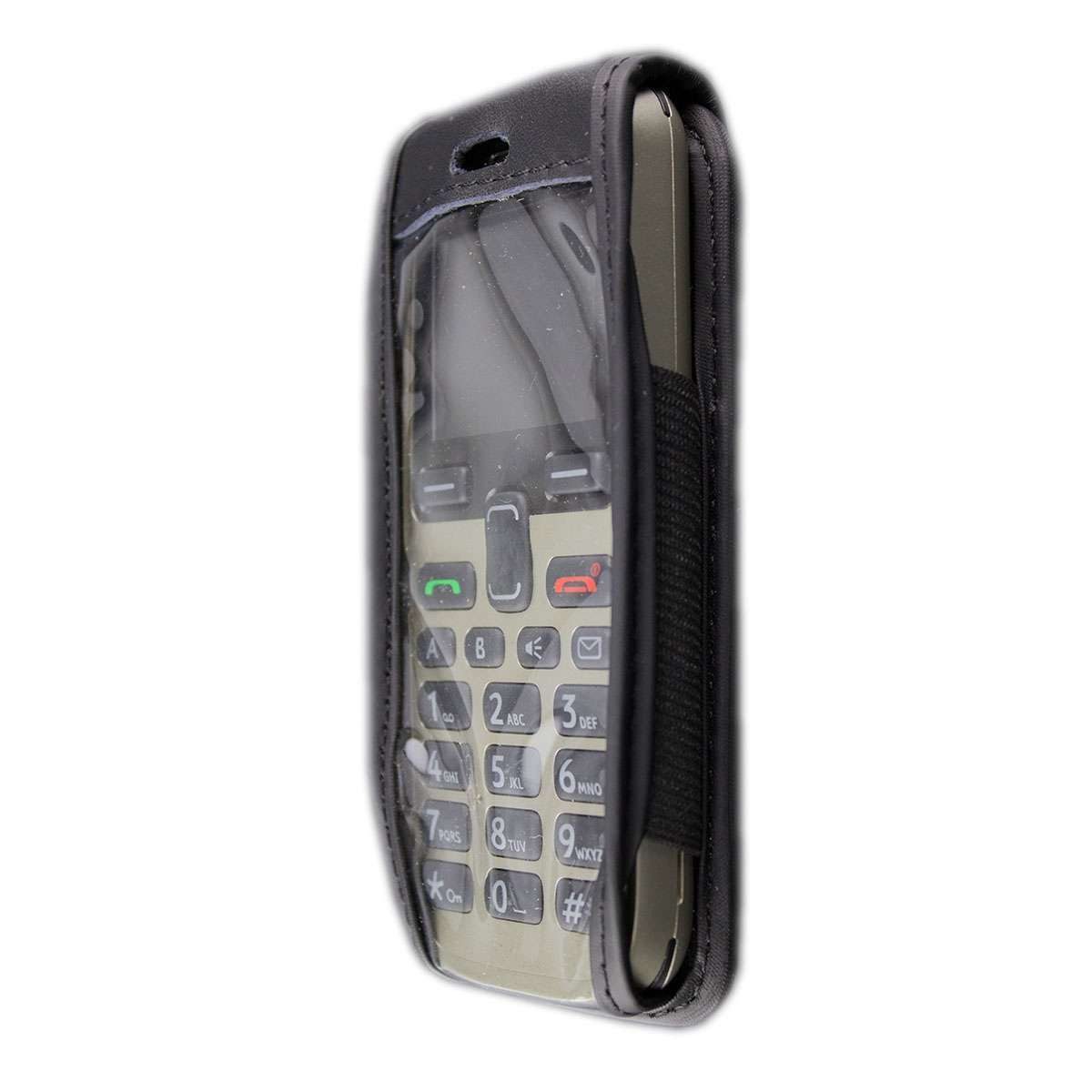 Handytasche Ledertasche für Doro 5030 / 5031, mit Gürtelclip schwarz, Echtleder