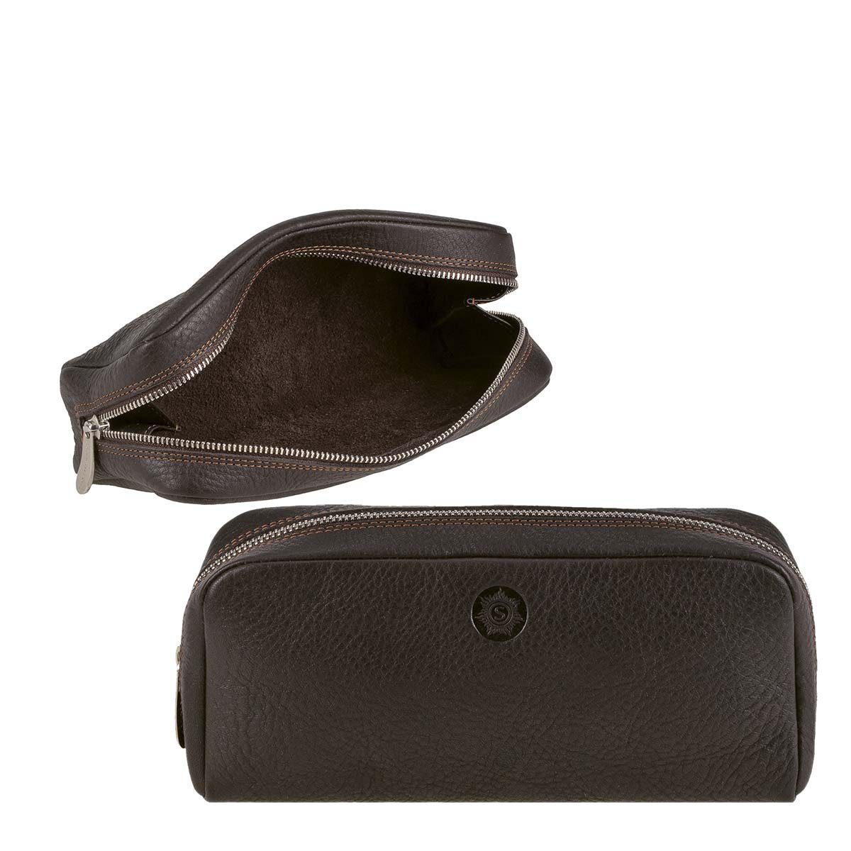 Sonnenleder Kulturbeutel Faschina, Kulturtasche, Kosmetikbeutel, Waschtasche, für Damen und Herren