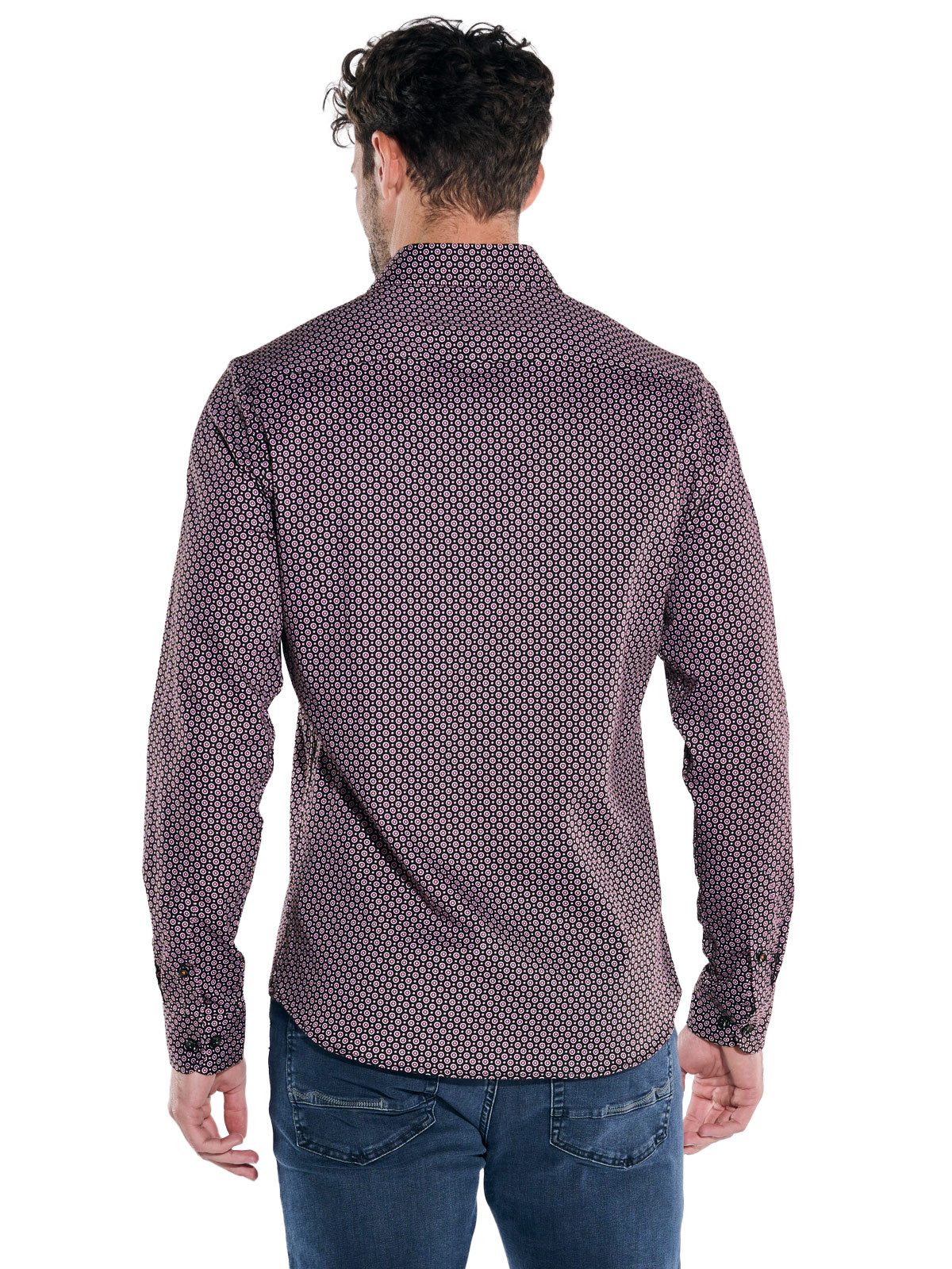 emilio adani Langarmhemd emilio adani Herren Langarm-Hemd gemustert, Bordeaux