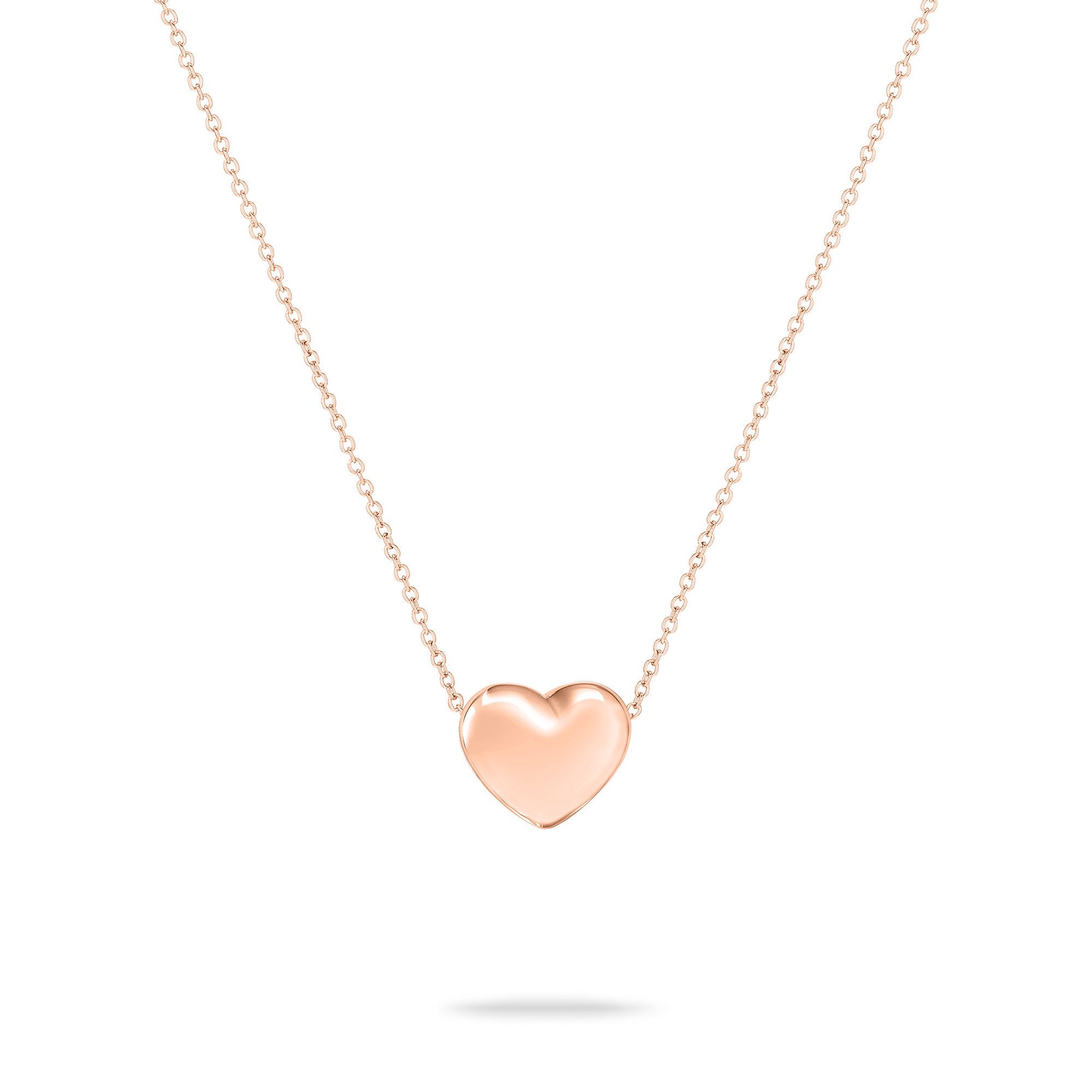Echtzeit Kette mit Anhänger Schmuck Geschenk Edelstahl Halskette Puffy Heart Herz