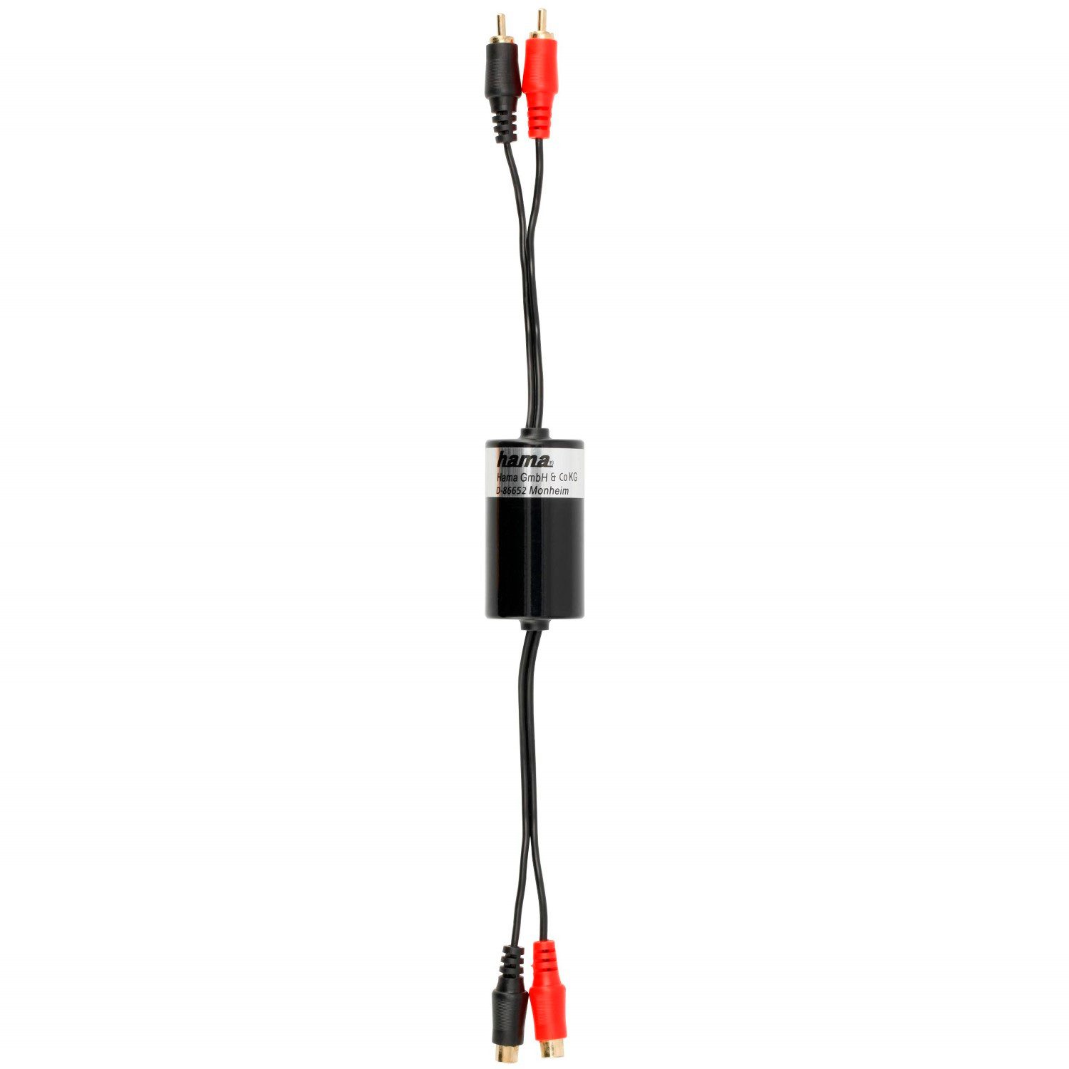 Hama NF Entstör-Filter Masse-Entkoppler 2 Kanal Auto-Adapter Cinch zu Cinch-Buchse, Chinch Cinch PKW Kfz Auto-Radio verhindert Störgeräusche