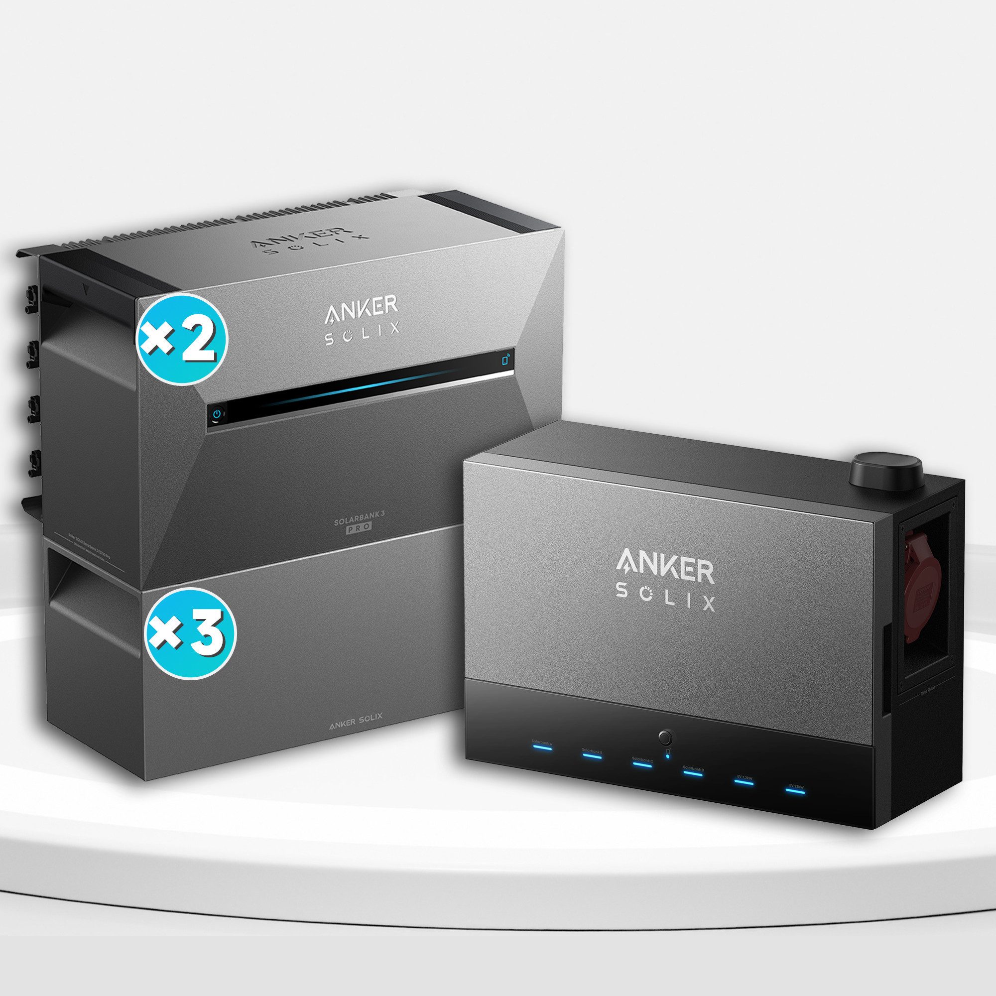 Anker Balkonkraftwerk Anker SOLIX Power Dock - Solarbank Multisystem, (mit 2x Anker Solix Solarbank 3 E2700 Pro und BP2700)