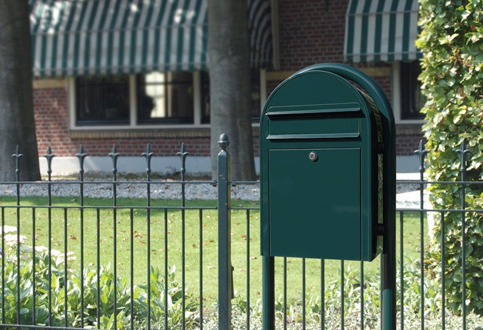 Gestell- Miami PROREGAL® Grün oder Silber Wandbriefkasten Briefkasten zur Abgerundeter Wandmontage,