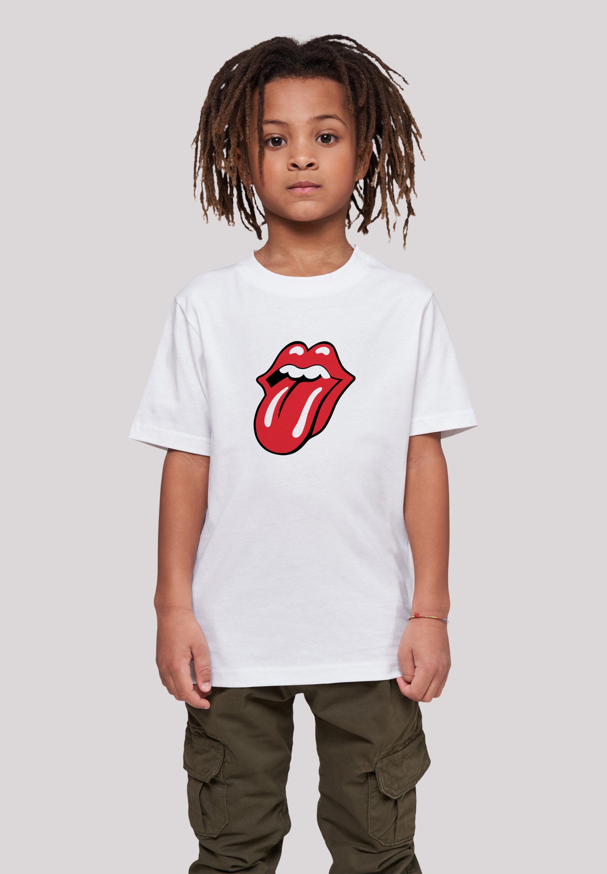 F4NT4STIC T-Shirt Rot Zunge The weiß Rolling Print Stones