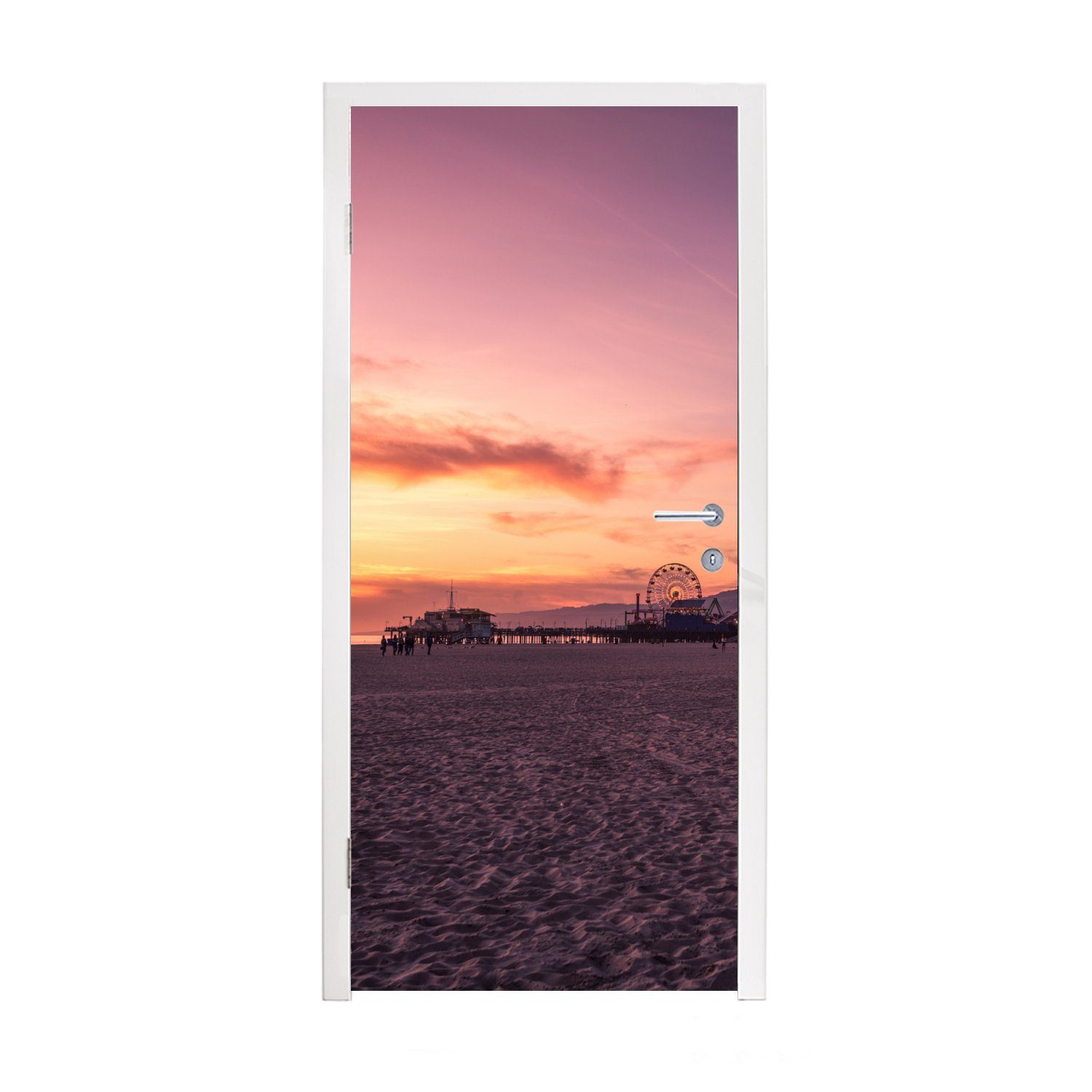 MuchoWow Türtapete Strand - Amerika - Palme, Matt, bedruckt, (1 St), Fototapete für Tür, Türaufkleber, 75x205 cm | Türtapeten