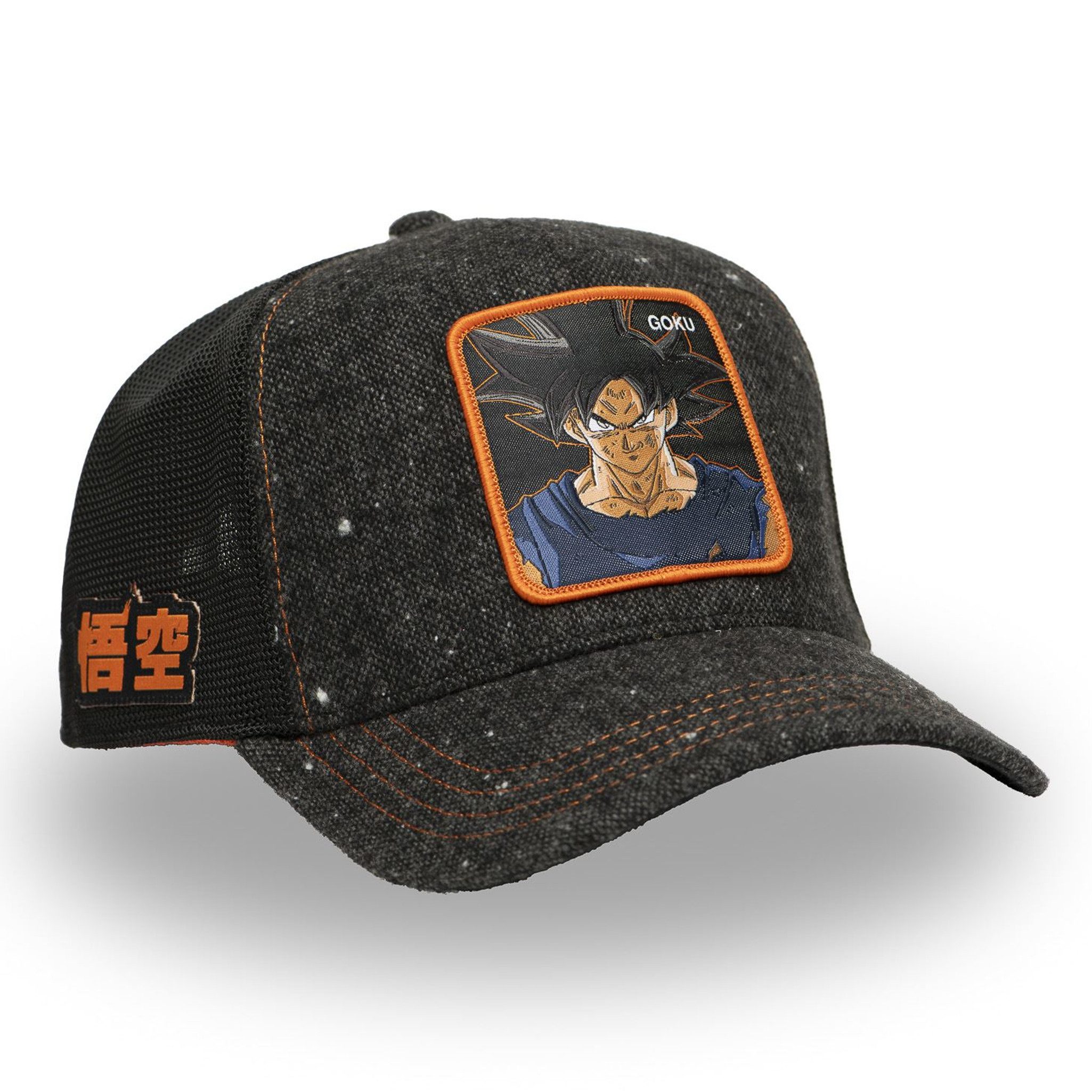 Capslab Trucker Cap CAPSLAB Trucker Cap - PREMIUM Dragon Ball GOKU SIGN - DBS Flanel Black (Basecap, Basecap, Meshcap, Trucker Kappe)