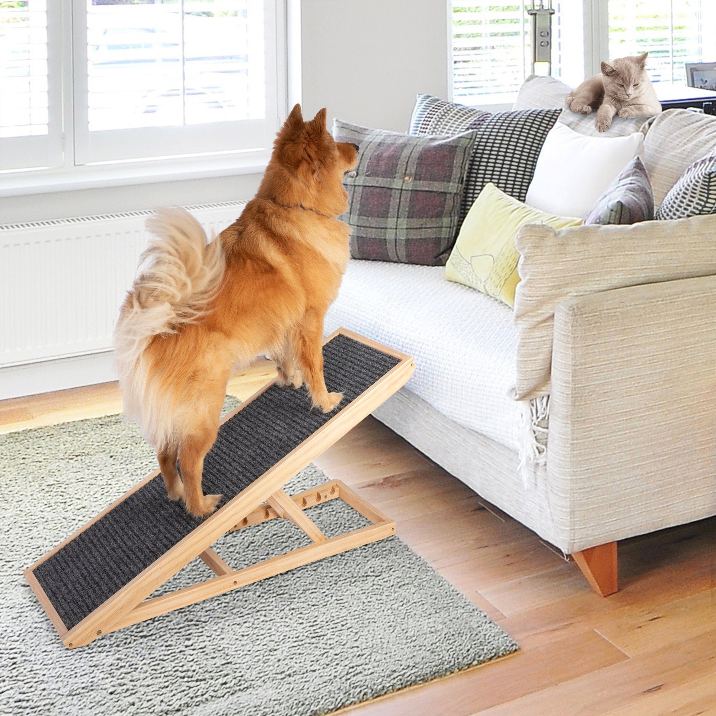 Ronyme Hunderampe Für Treppen - Holz-Kletterhilfe Für Kleine Hunde Und Katzen