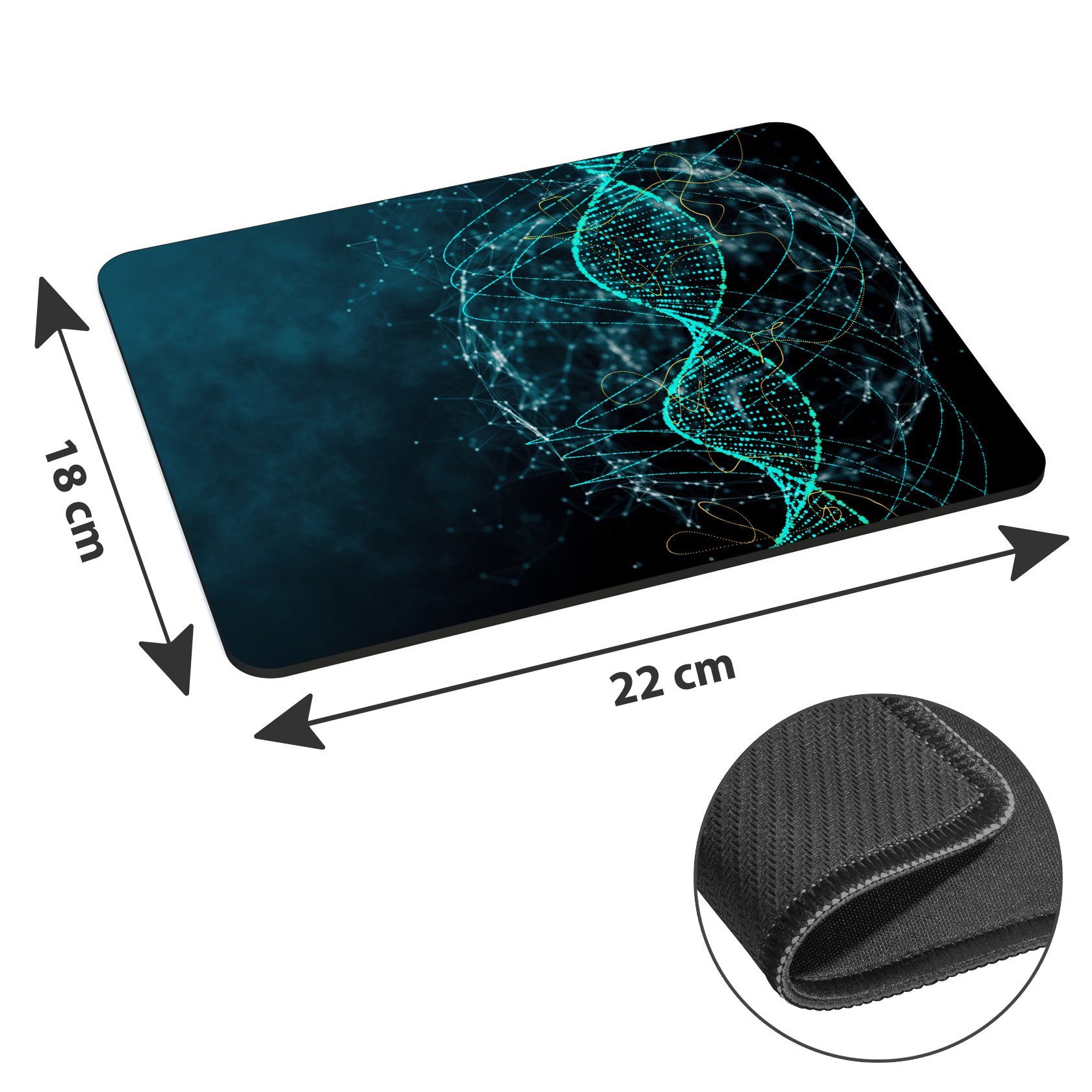 PEDEA Gaming Mauspad 22 cm x 18 cm mit Motiv (Größe L), mit vernähten Rändern und Rutschfester Unterseite – Bild 2 von 4
