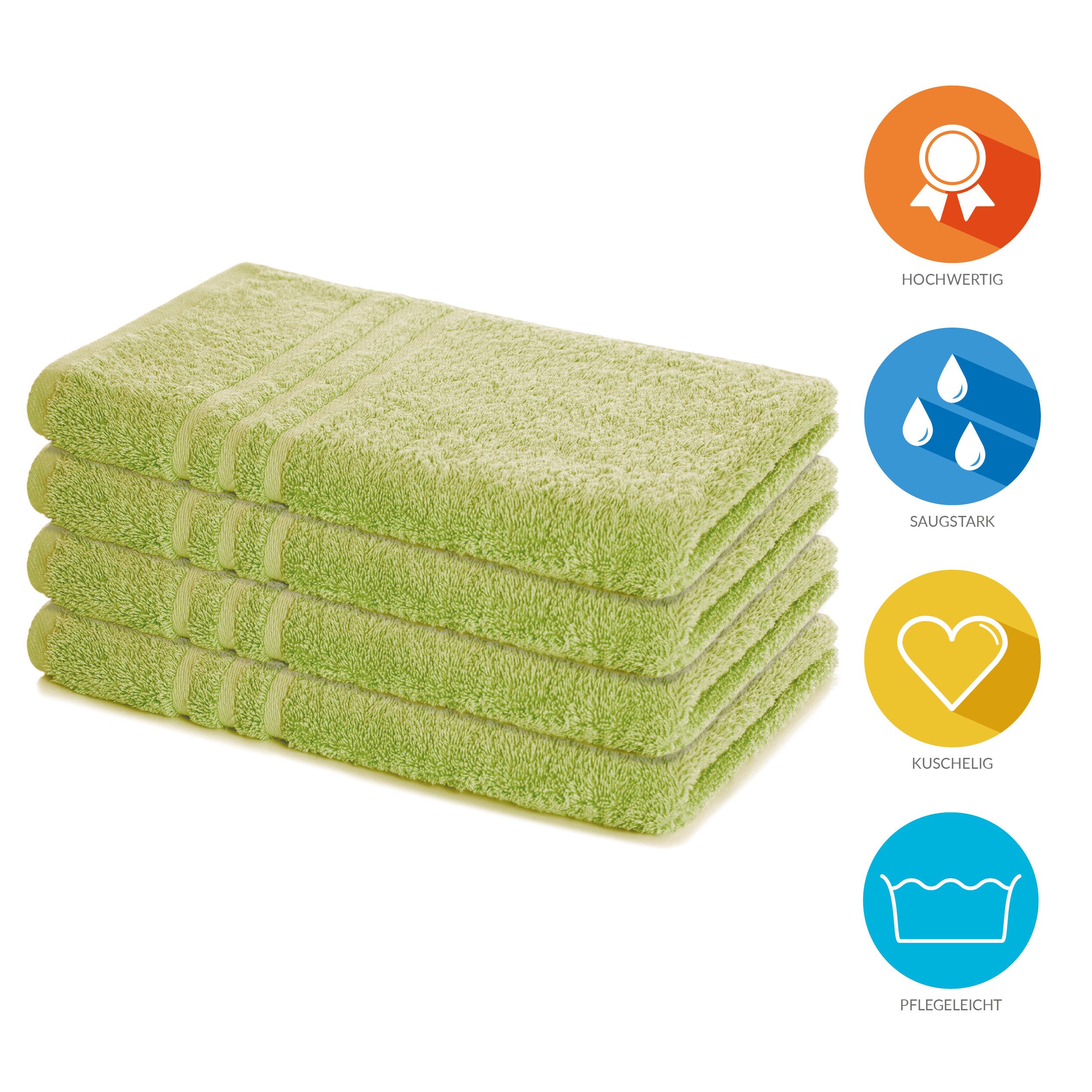 Lavea Handtuch Lavea® 4er Set Handtücher 50x100 cm, Elena Frottiererie, 100% Baumwolle (4er Set), 500 g/m² Frottier, weich & saugstark, pflegeleicht – Bild 2 von 5