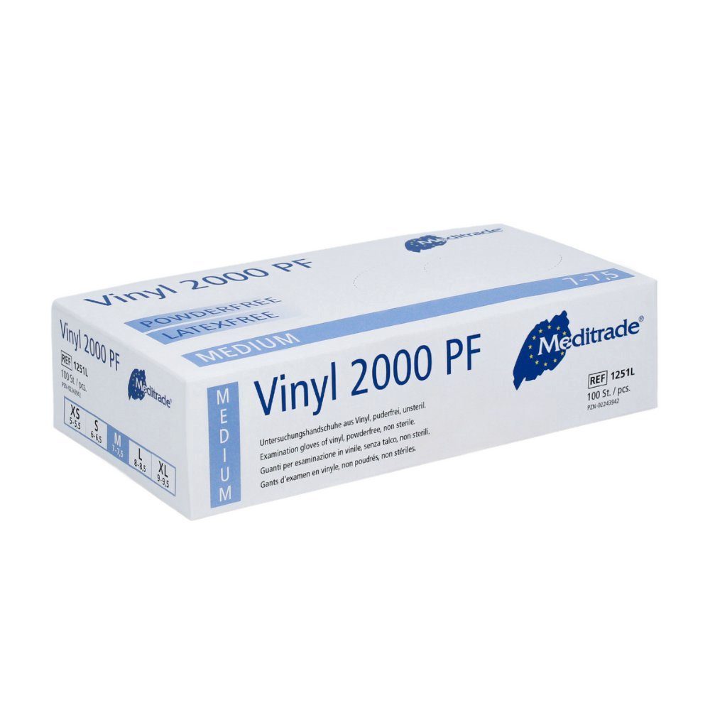 MediTrade Einweghandschuhe Meditrade Vinyl 2000 PF Einmalhandschuhe aus Vin günstig online kaufen