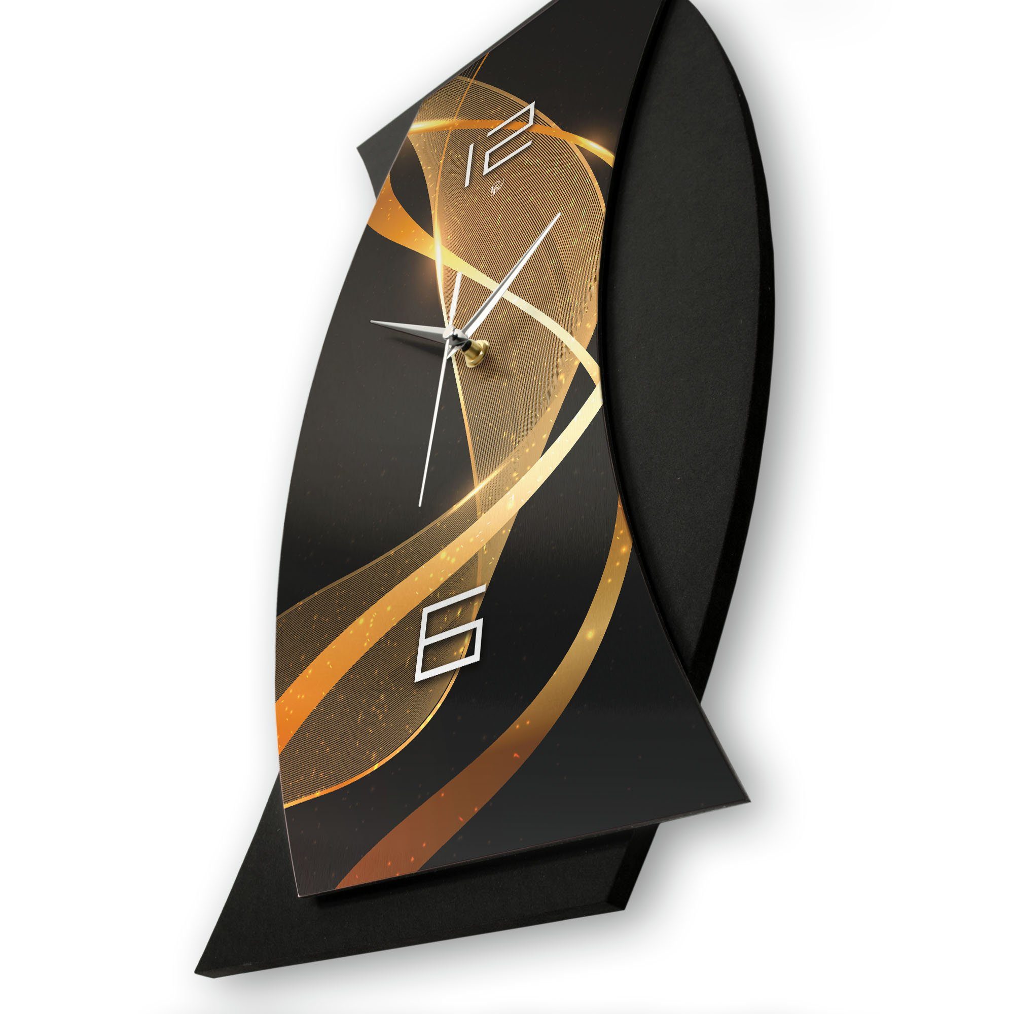 Kreative Feder Wanduhr 3D Designer-WANDUHR Dynamic (ohne Ticken, Funk- oder Quarzuhrwerk, elegant, außergewöhnlich, modern) – Bild 4 von 5