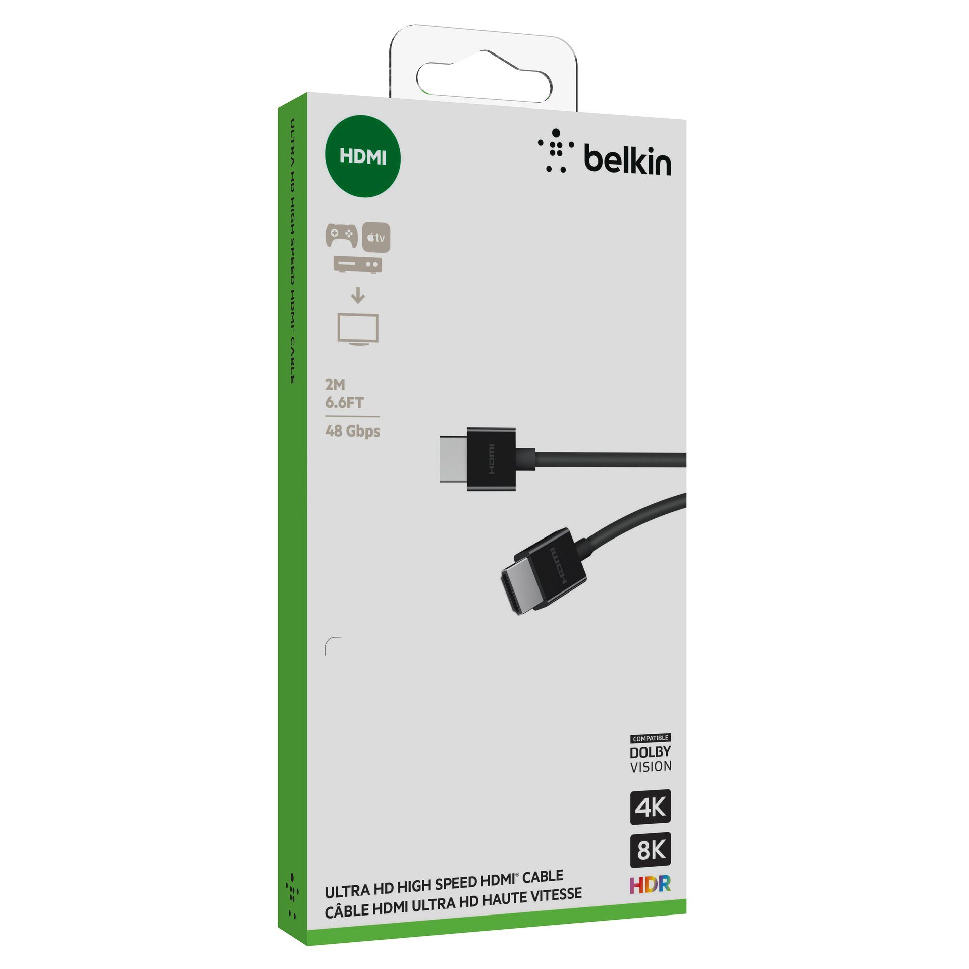 Ultra-Highspeed-HDMI-2.1-Kabel, 4K HDR, 2m HDMI-Kabel