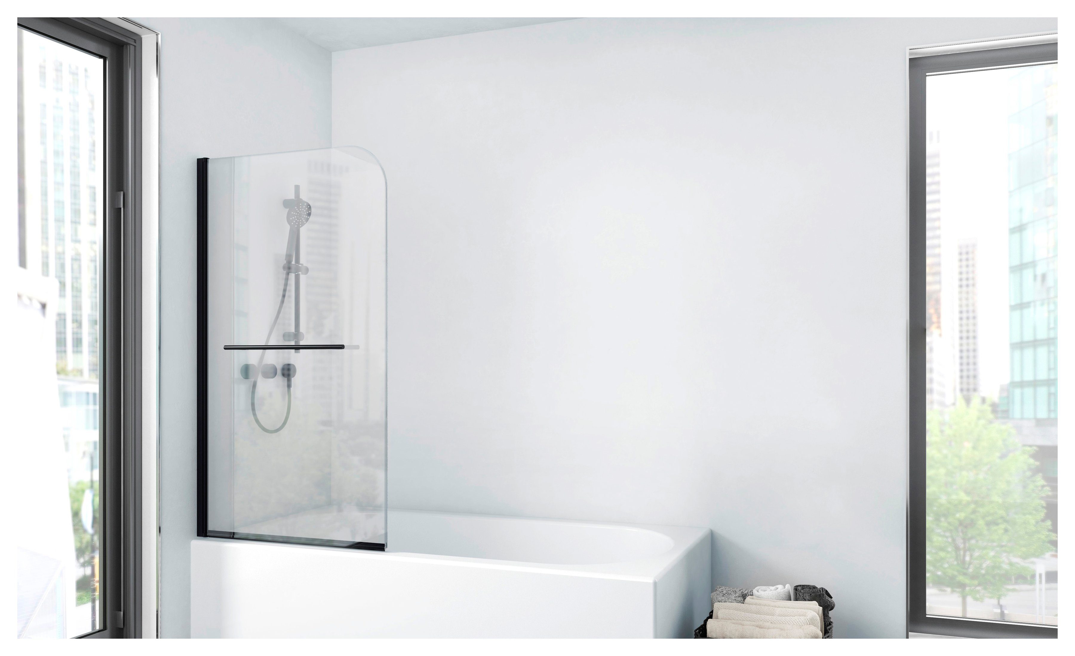 Marwell Badewannenfaltwand FACTORY, Einscheibensicherheitsglas, (2 tlg), Breite: 100 cm