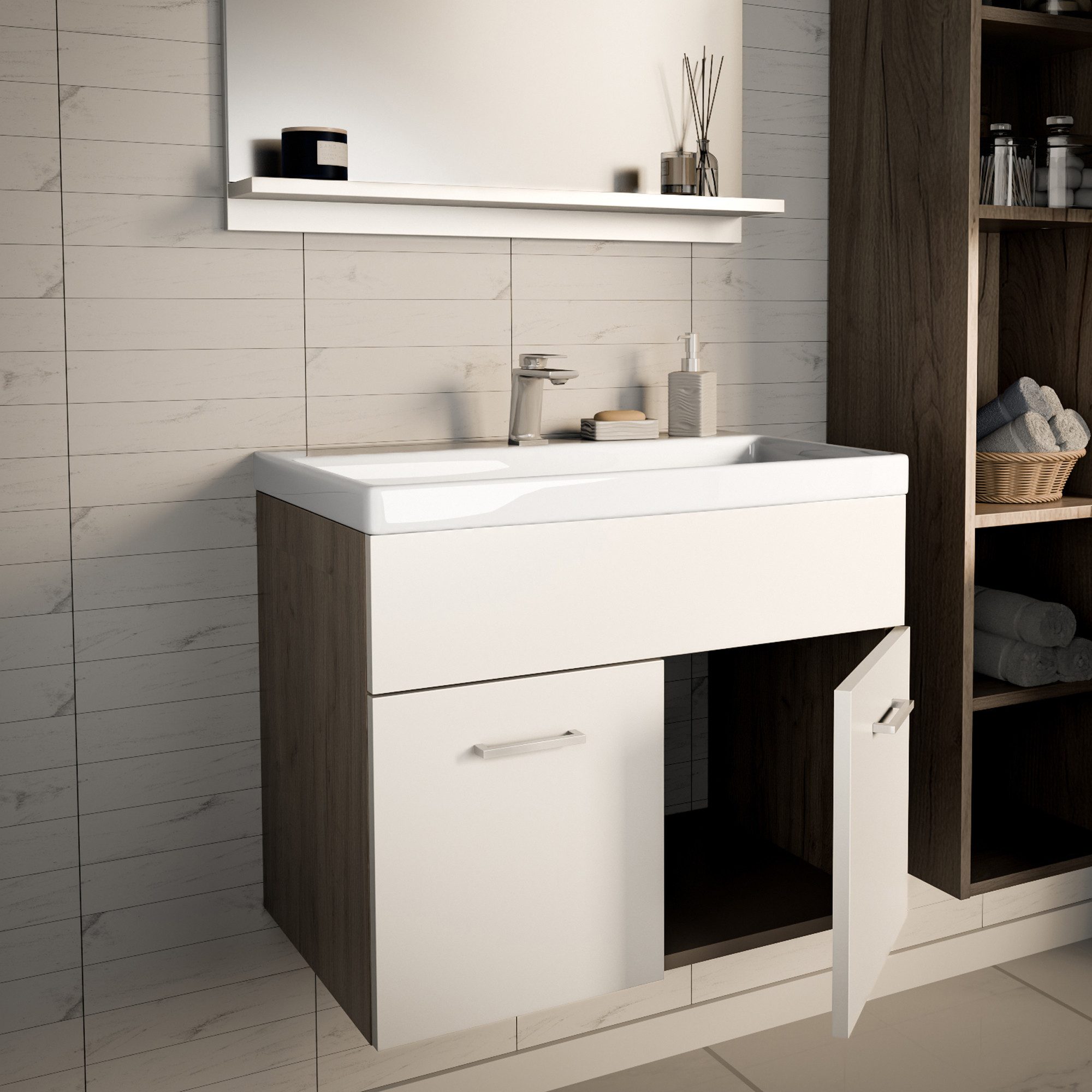 en.casa Waschtisch, mit Waschbecken »Krildihana« 61x40x50cm günstig online kaufen