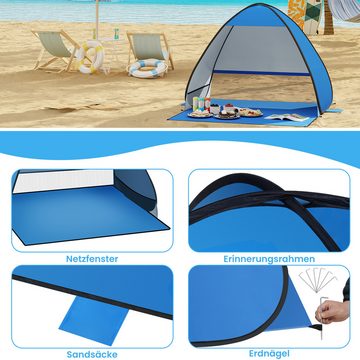 EUGAD Strandmuschel, Personen: 3 (1 tlg), Pop Up mit UV Schutz, Windschutz