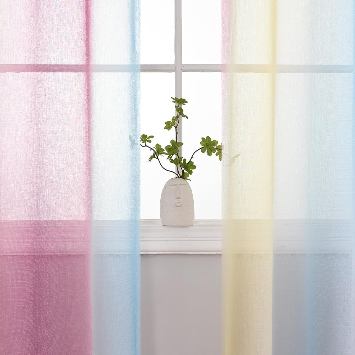 BYSURE Gardine (2 St), Ösen, transparent, Voile, Regenbogen-Vorhänge günstig online kaufen