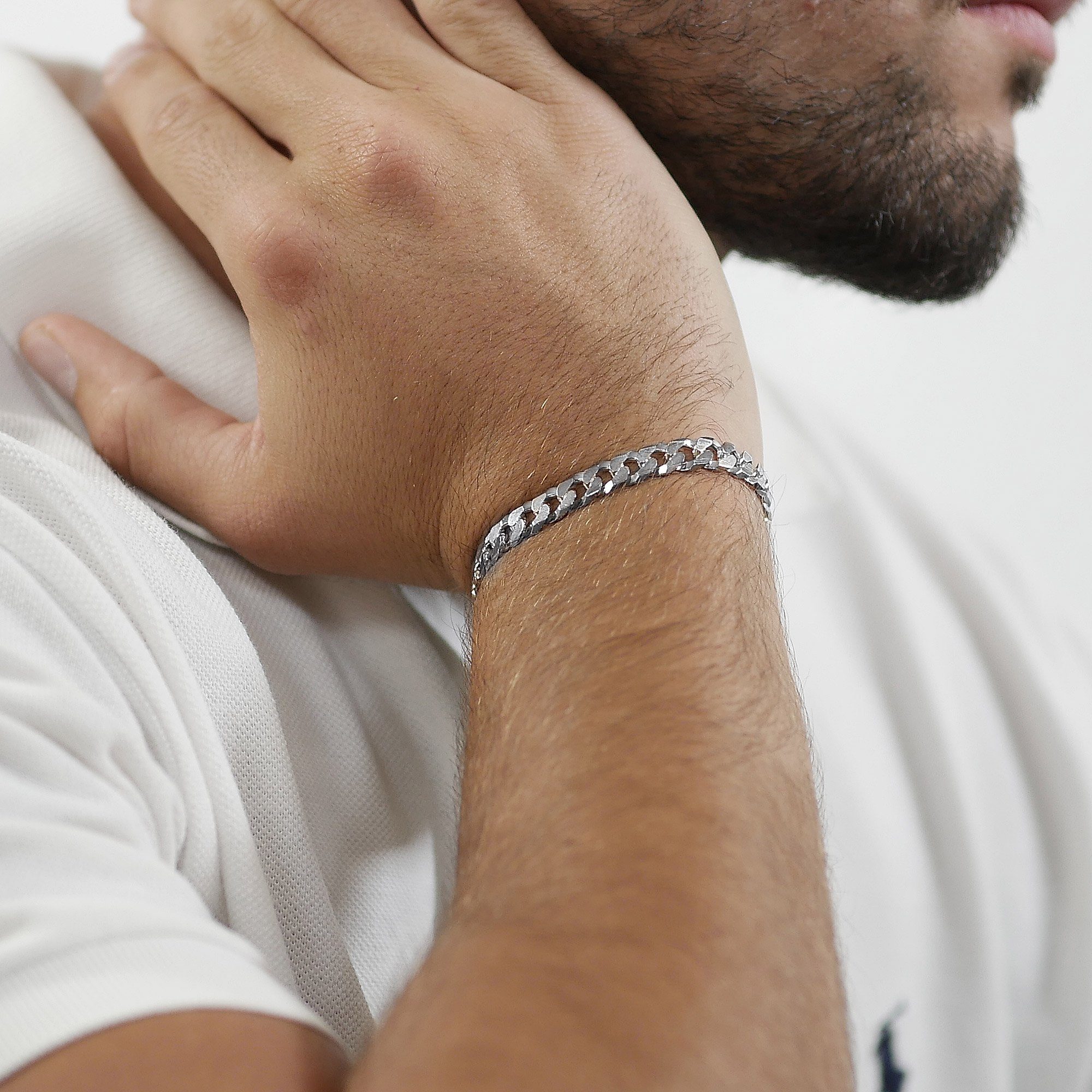 trendor Gliederarmband Herren-Silber 925 Panzerkette Breite 7,8 mm günstig online kaufen