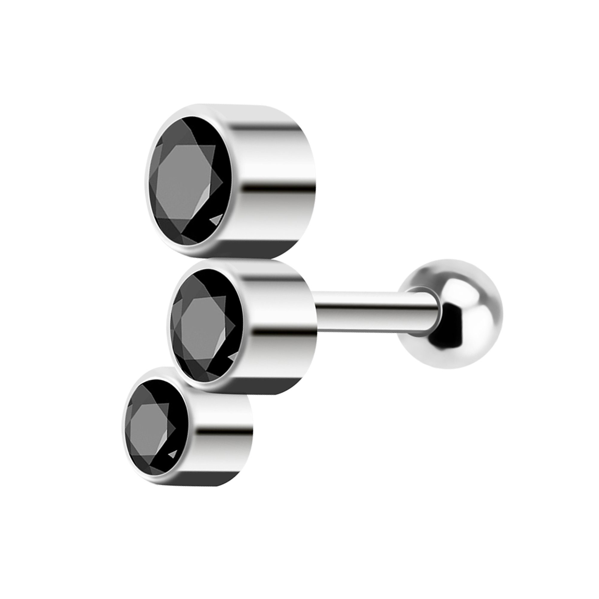Taffstyle Piercing-Set Ohr Tragus Knorpel Helix Triple Kristall Kugeln, Pie günstig online kaufen