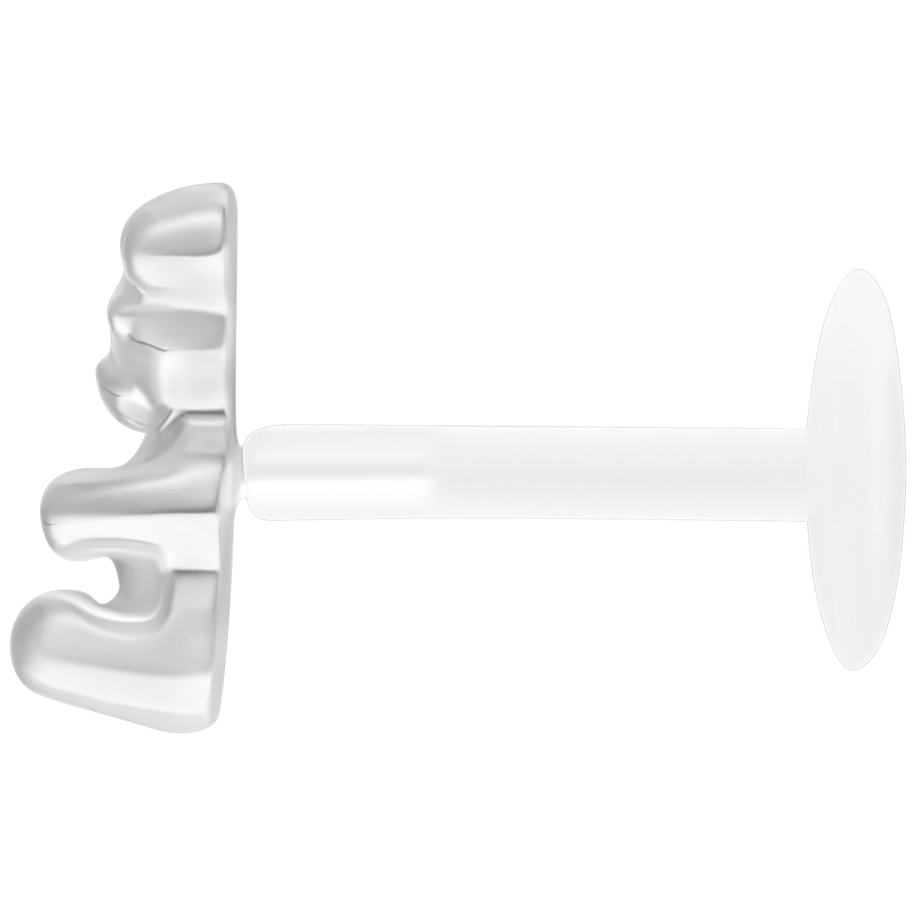Wildcat Piercing-Set Gummi Bear Push Fit Labret für Ohr, 1 Stück, PTFE, Silber - wasserfest, hautverträglich, Silber