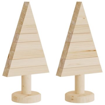 vidaXL Künstlicher Weihnachtsbaum Deko-Weihnachtsbäume 2 Stk Holz 30 cm Massivholz Kiefer