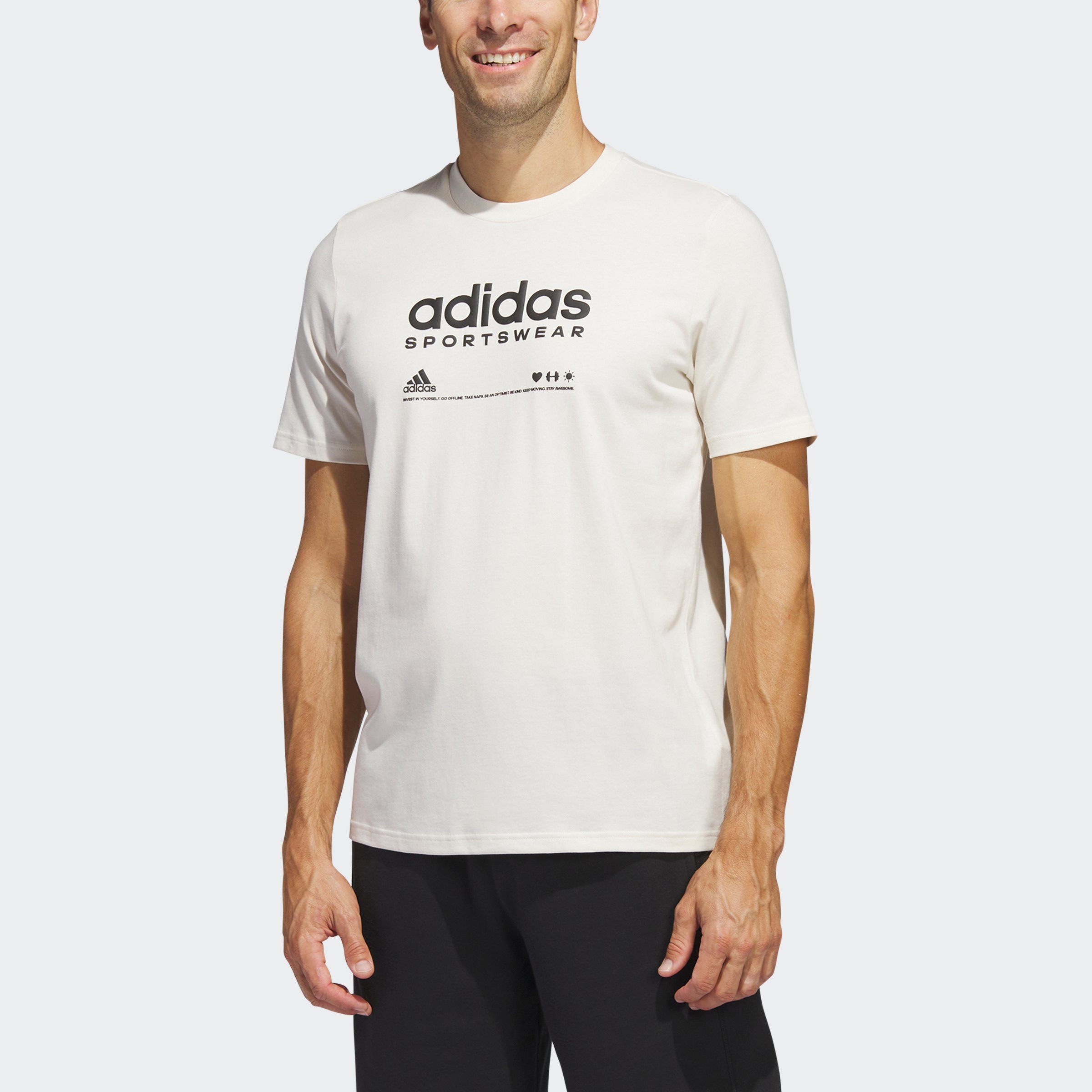 adidas Sportswear T-Shirt ADIDAS LOUNGE Non-dyed GRAPHIC
