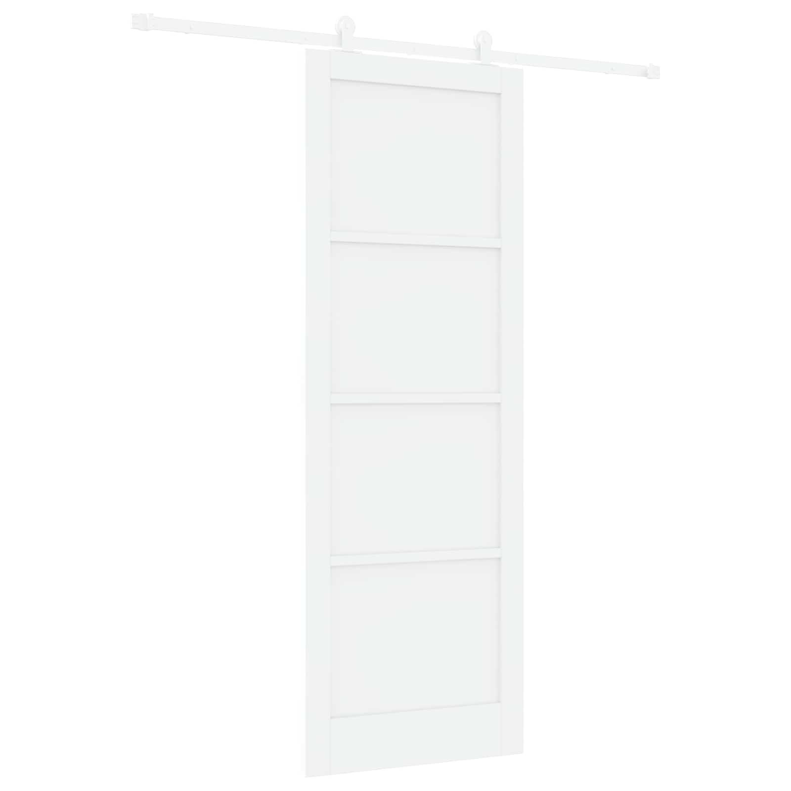 vidaXL Schiebetür Weiß 83 x 232 cm Massives Kiefernholz (1-St)