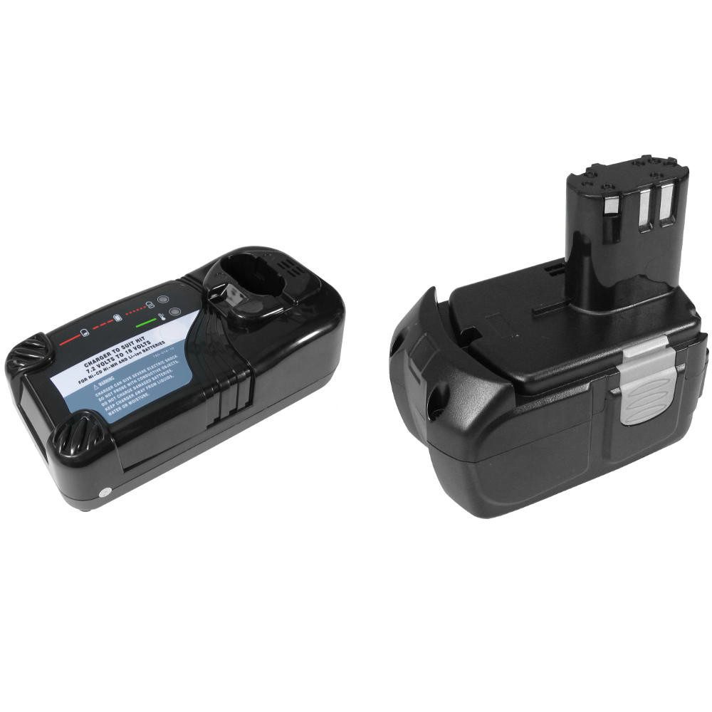 Trade-Shop 2in1 Set passend für Hitachi WR14DL WR14DM WR14DMB - Ladegerät + Akku Li-Ion 2000 mAh (14.4 V)