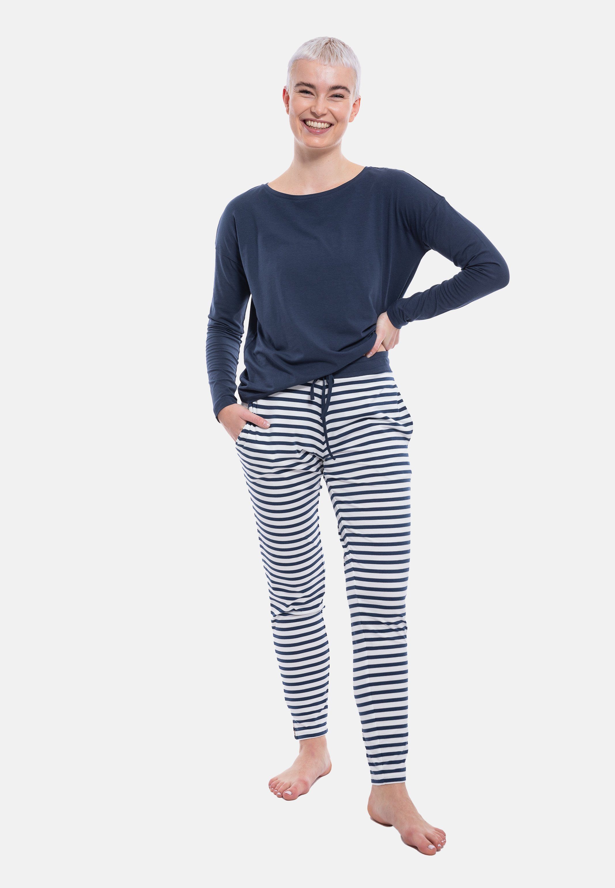 Mey Pyjama Tessie (Set, 2 - Schlafanzug lange Atmungsaktiv Langarm-Shirt Hose im und tlg) - Set