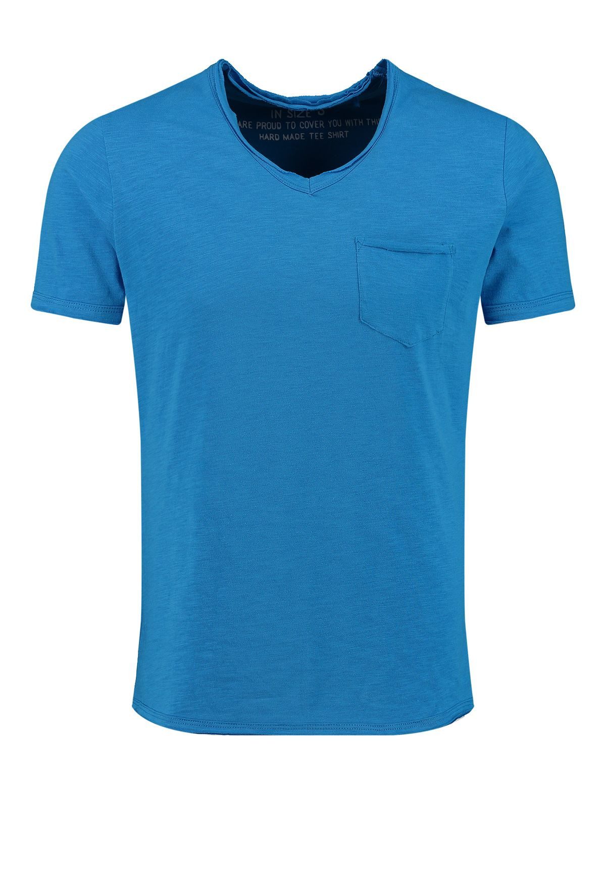 Key Largo T-Shirt Water vintage Look uni Basic MT00780 V-Ausschnitt unifarben kurzarm slim fit