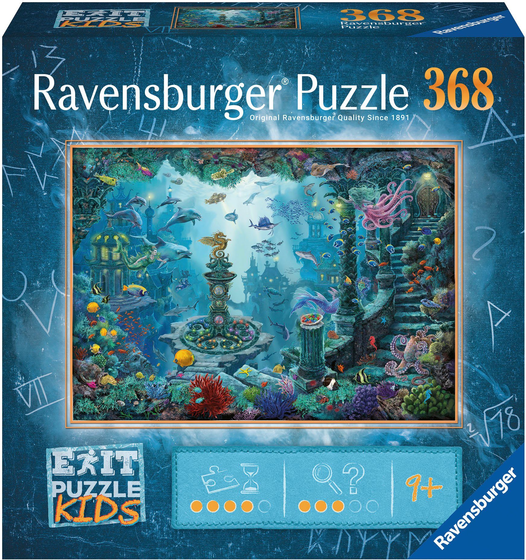 Ravensburger Puzzle EXIT, Puzzle Kids, Im Unterwasserreich, 368 Puzzleteile, Made in Germany