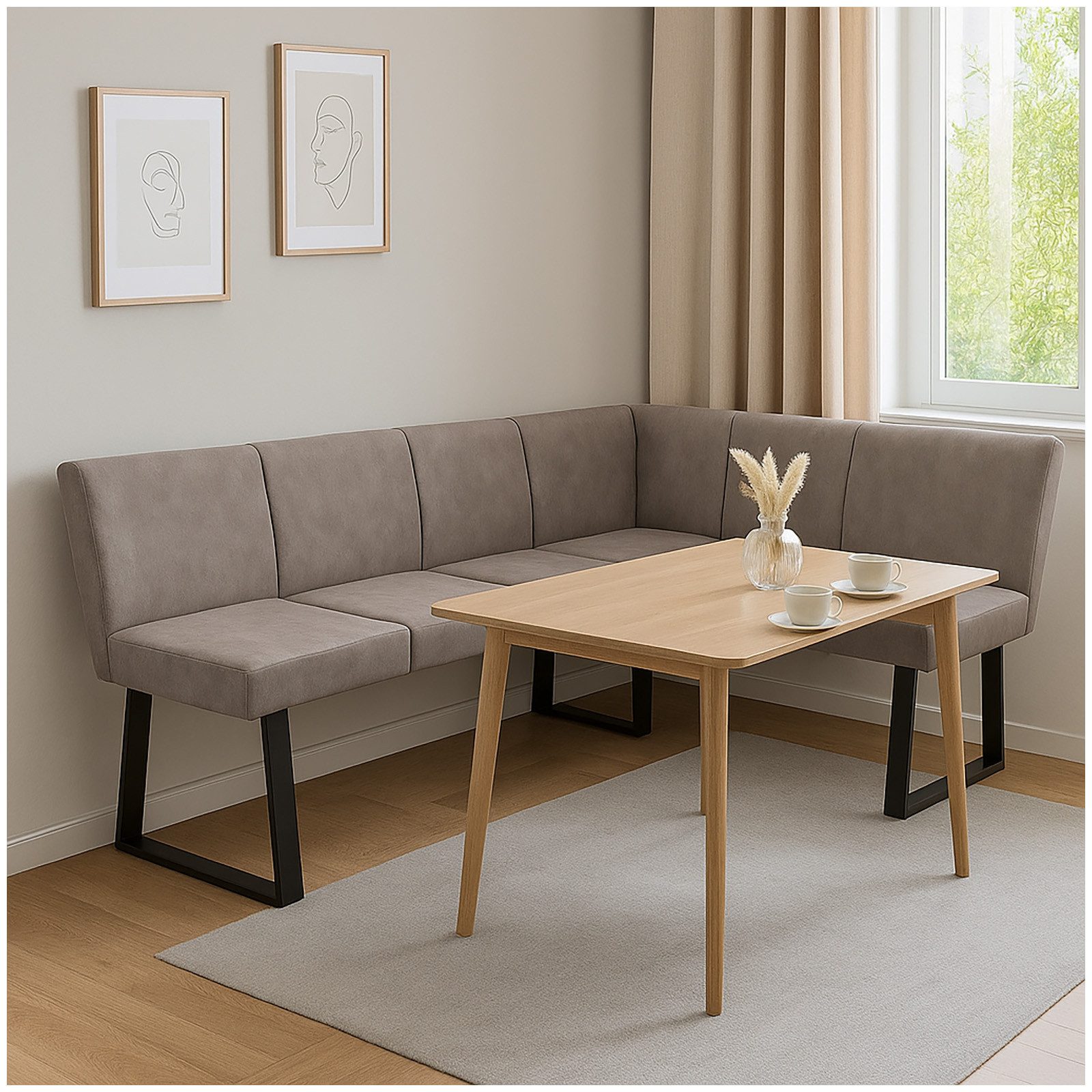 HTI-Living Eckbank Eckbank 192 x 152 cm Vemal kurzer Schenkel rechts (Stück günstig online kaufen
