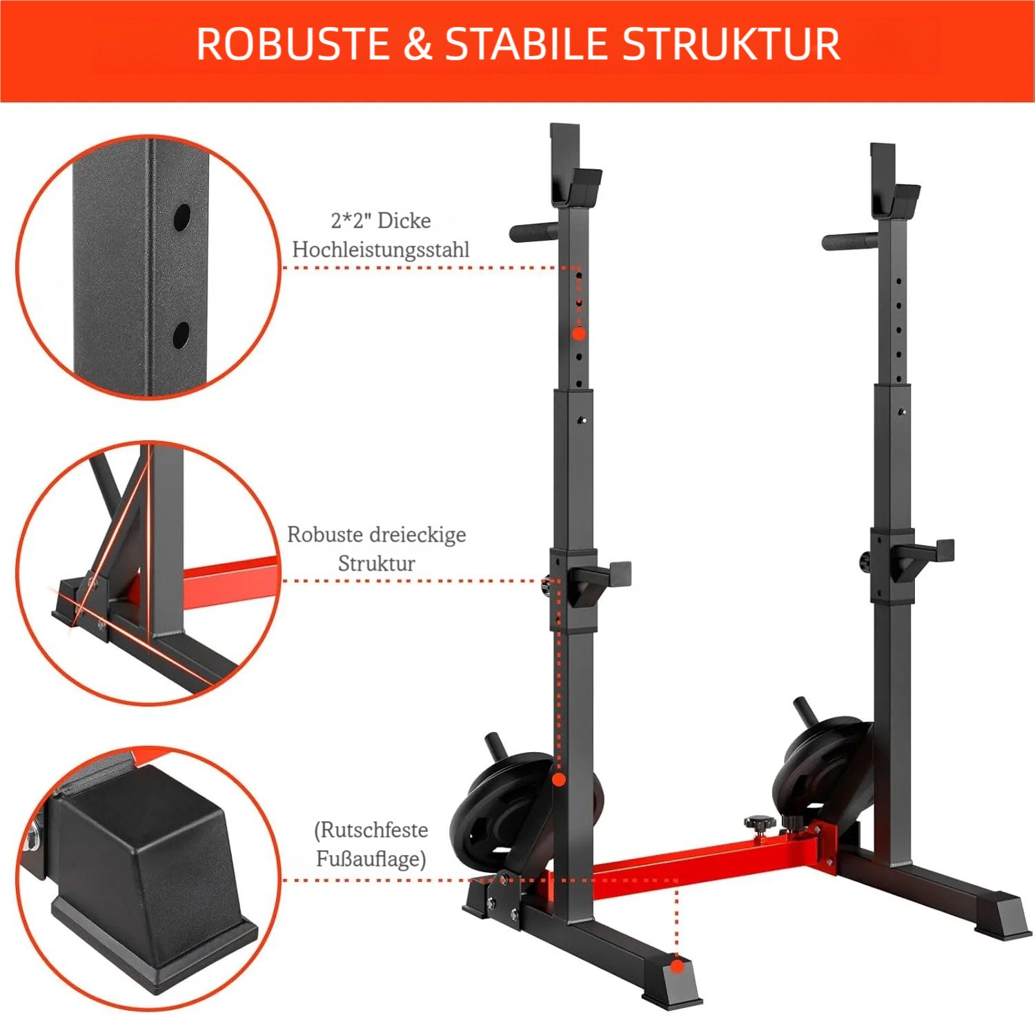 TLGREEN Squat Rack Verstellbare Hantelständer, (Multifunktions Barbell Rack), für für Sportstudio Zuhause Gewichtheben Bankdrücken bis 250 kg
