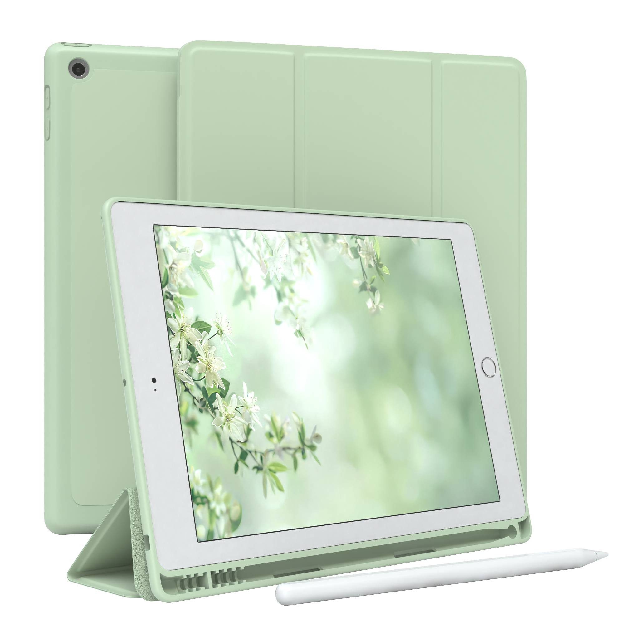 EAZY CASE Tablet-Hülle Penholder Smartcase für iPad 2017/2018 5./6. Gen. 9,7 Zoll, Klapptasche Anti-Kratz Smartcase Standfunktion Tabletcase Mint Grün