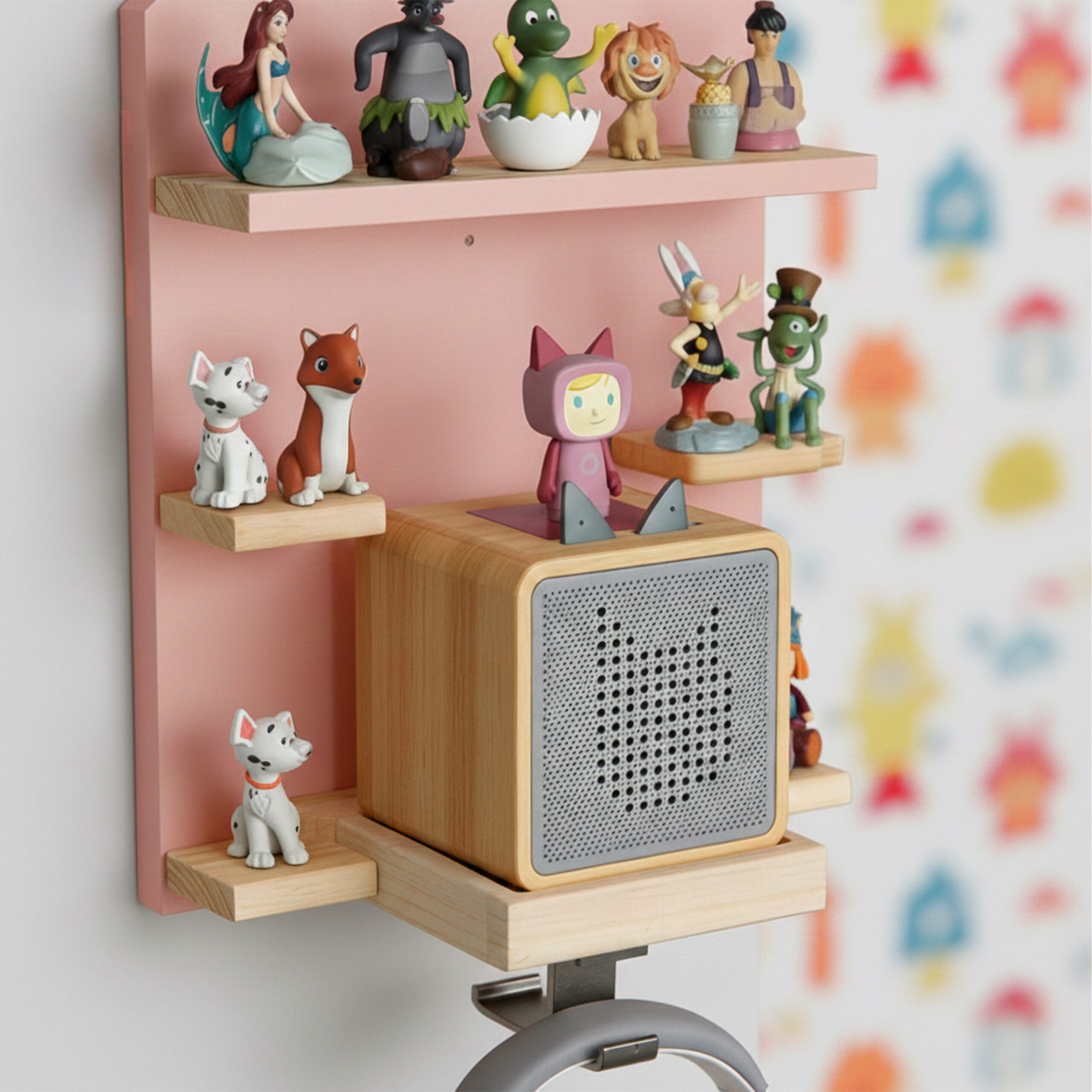 relaxdays Kinderregal Toniebox Regal Haus, 1-tlg., rosa. – Bild 5 von 5