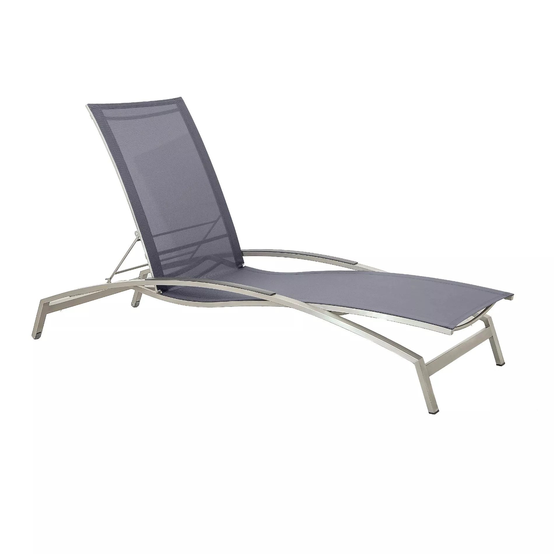 CASA DOMA Gartenliege Mineo, Sonnenliege 4-fach verstellbar, 2 Rollen, Edelstahl, Sunproof® Outdoor-Gewebe