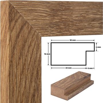 Clamaro Bilderrahmen Bilderrahmen Silber GebÃ¼rstet CLAMARO Collage nach Maß FSC® Holz Modern eckig 41x in