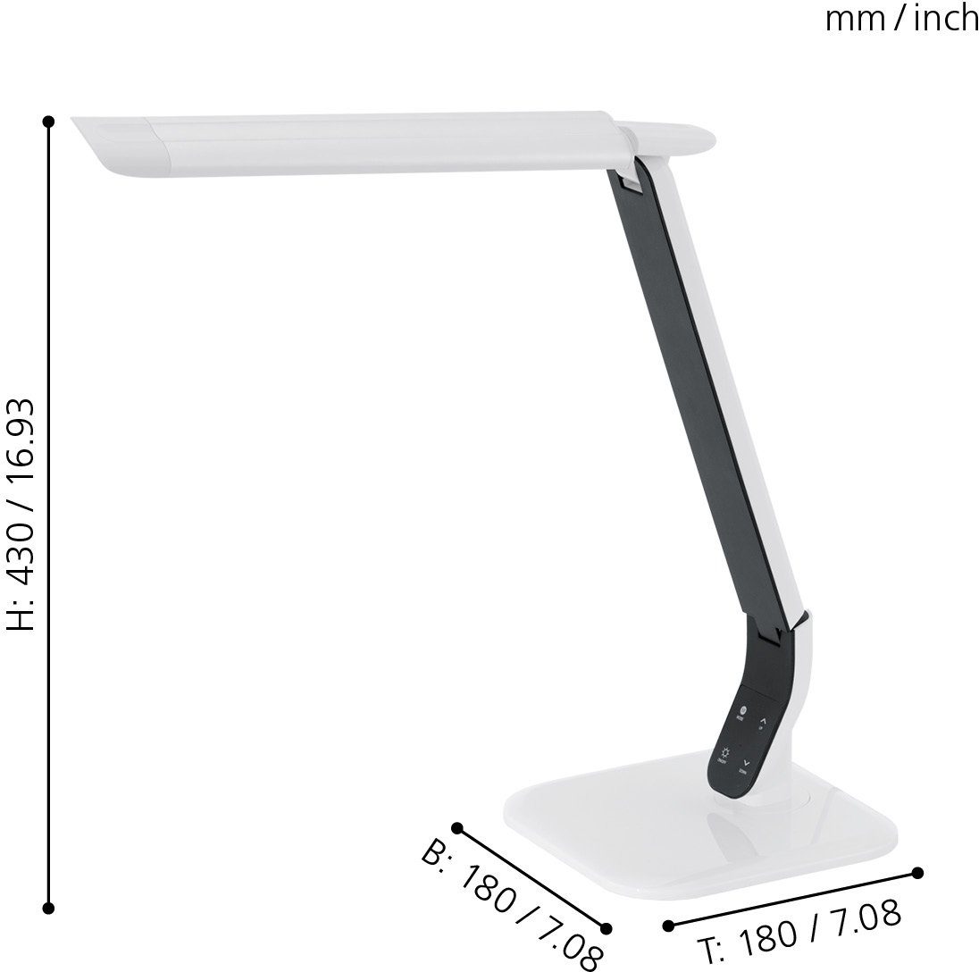 EGLO LED Schreibtischlampe Sellano, CCT Extra-Warmweiß, integriert, LED Kaltweiß, Tageslichtweiß, Neutralweiß, fest Warmweiß