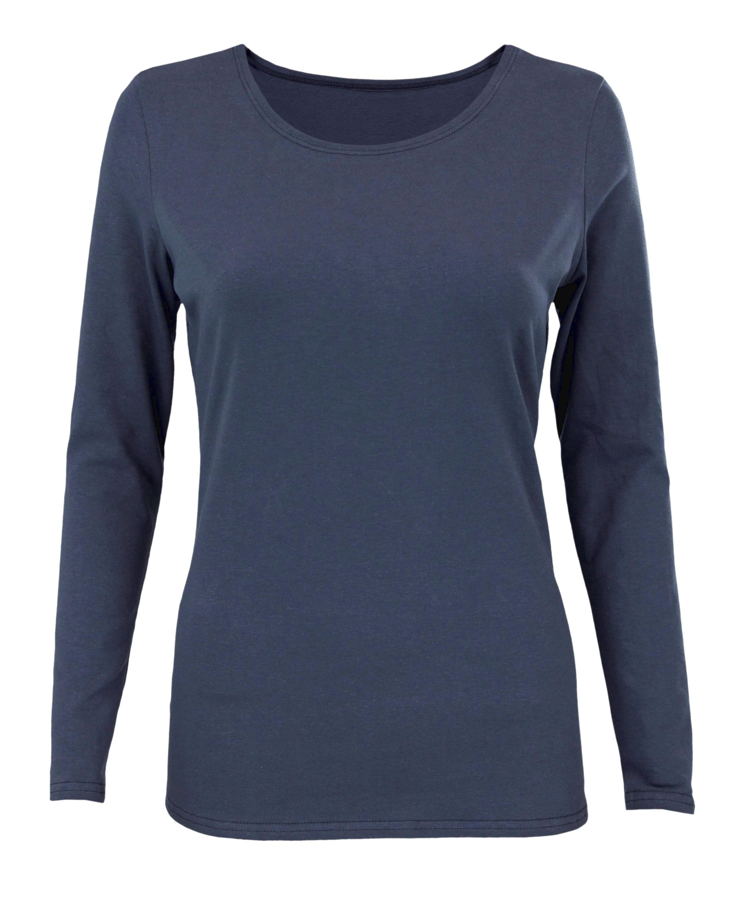 Longshirt Alkato Damen Langarm Shirt mit O-Ausschnitt